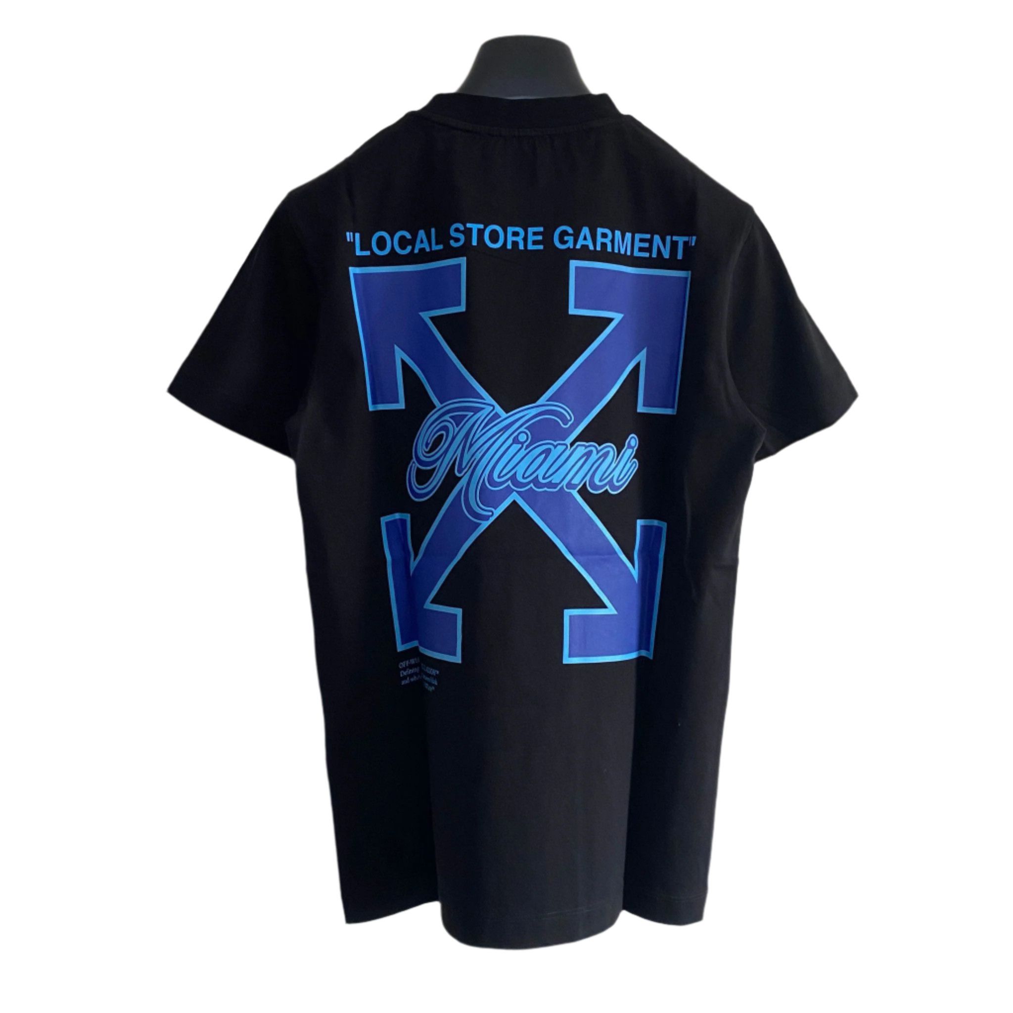 Off-White Black Blue Local Store "Miami" T-Shirt Size US XXS / EU 40 - 1 Thumbnail