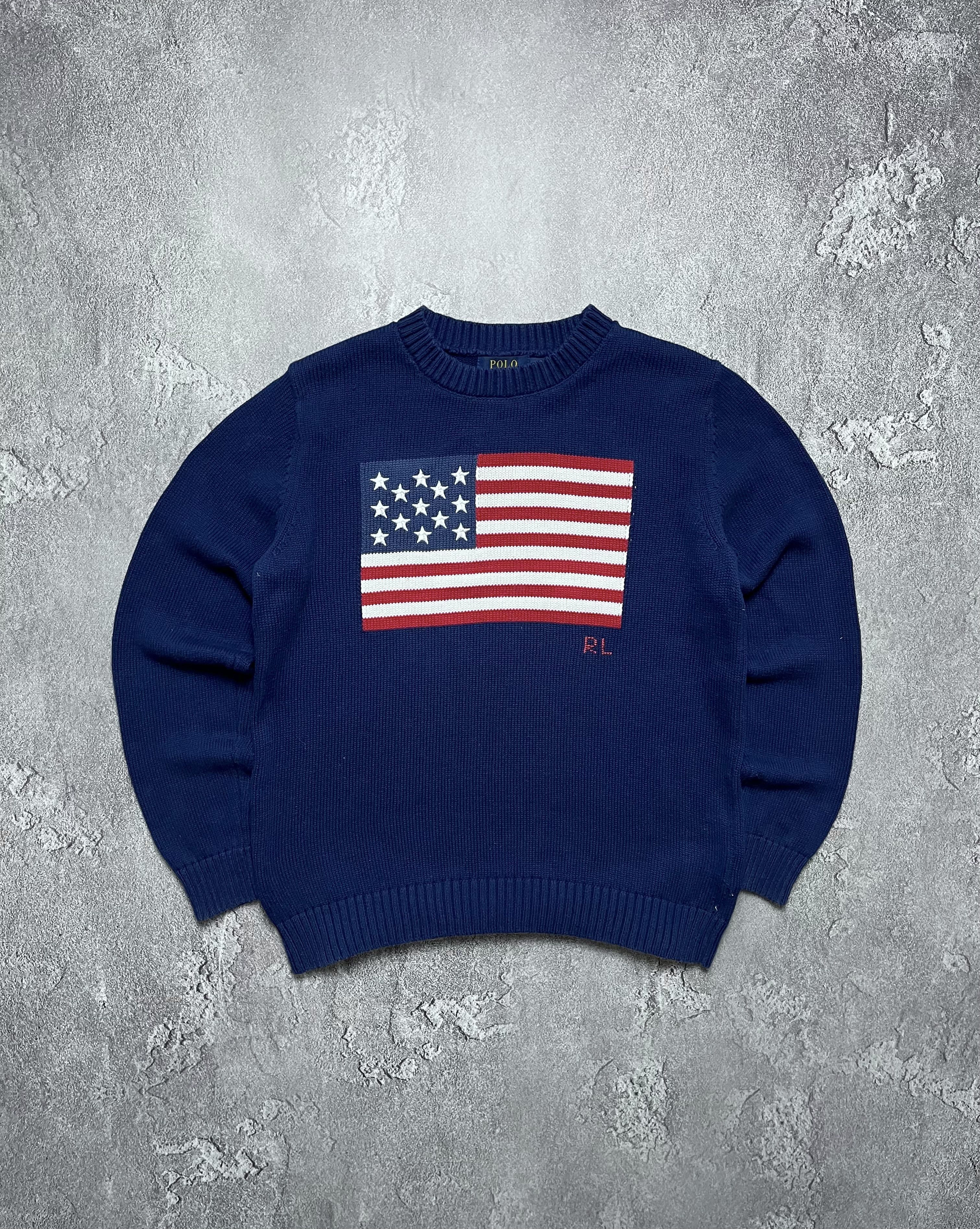 Polo Ralph Lauren American Flag USA Sweater Knit Men's L