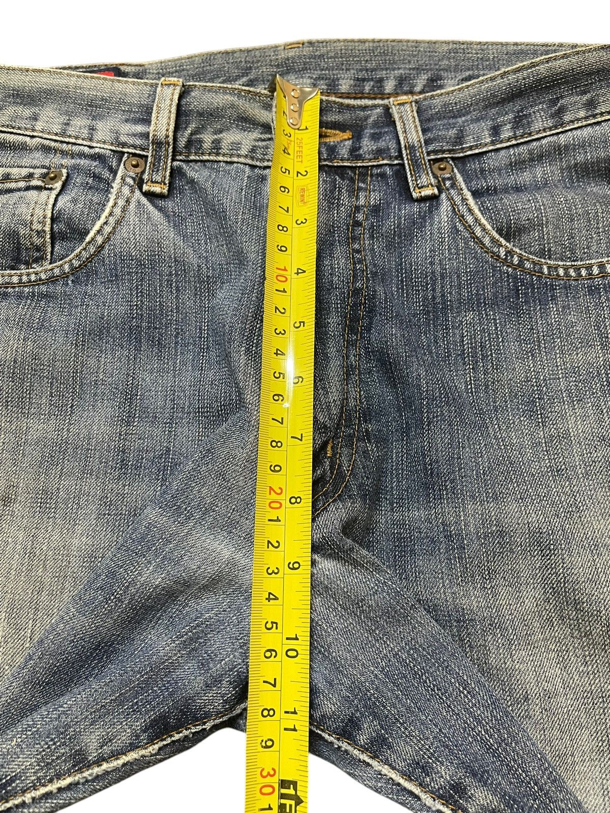Edwin Vintage Edwin 503z Blue Faded Wash Distress Baggy Jeans Size US 31 - 16 Thumbnail