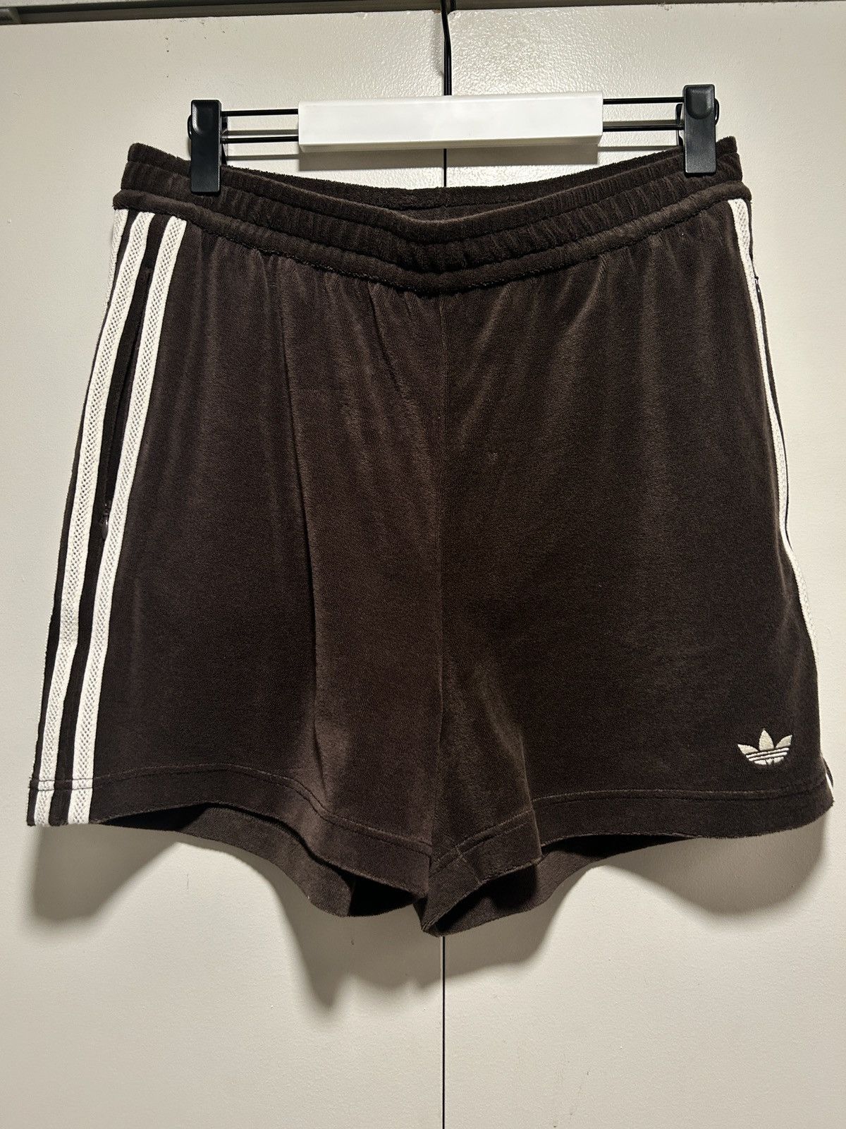 image of Adidas X Bonner Terry Side Stripe Shorts Brown, Men's (Size 32)