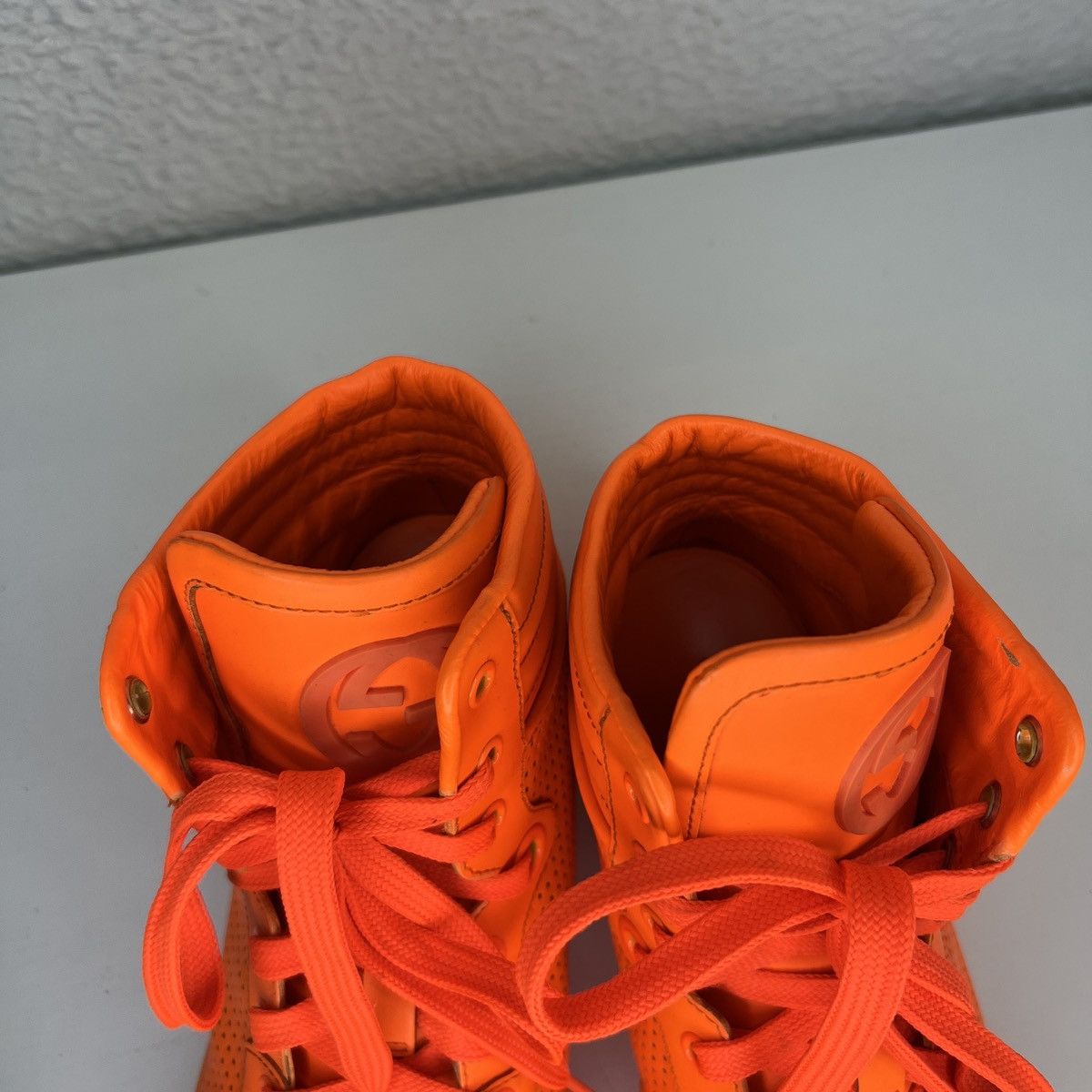 Gucci Gucci High Top Sneakers Shoes Trainers GG Orange Y2K Drill Size US 10.5 / EU 43-44 - 7 Thumbnail