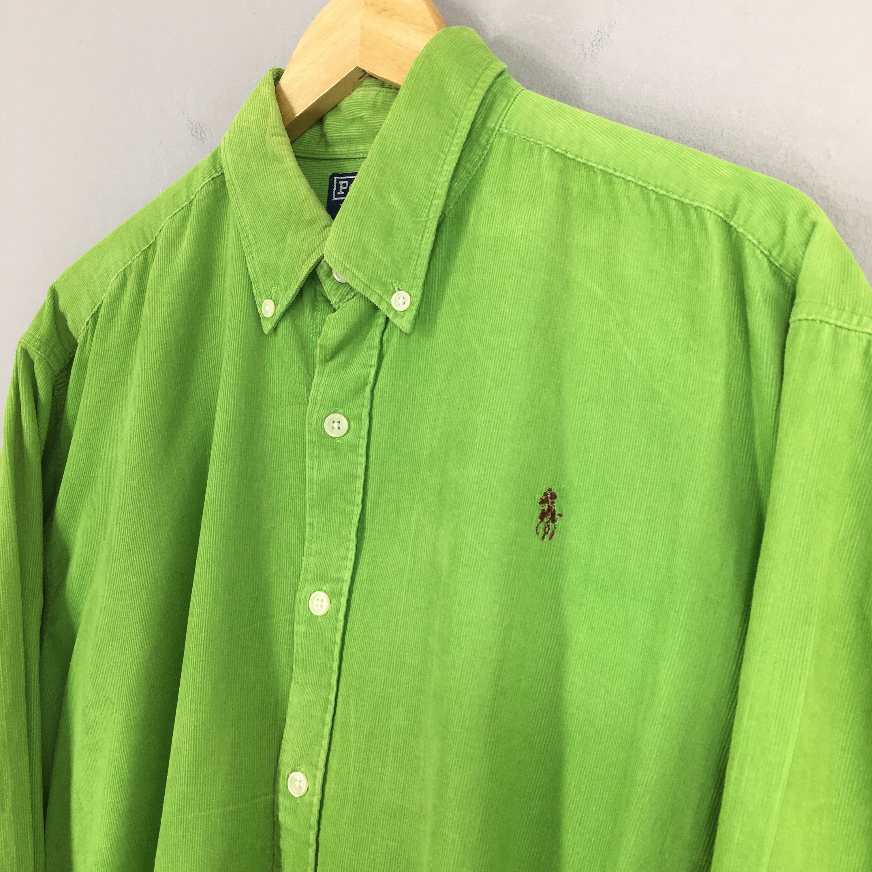 Polo Ralph Lauren Polo Ralph Lauren Neon Green Corduroy Oxfords Large Size US L / EU 52-54 / 3 - 3 Thumbnail