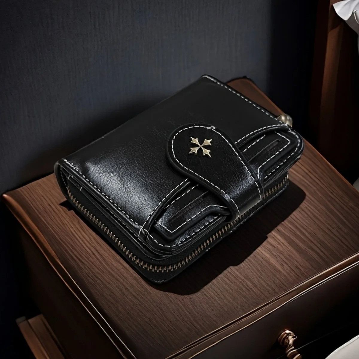 Japanese Brand leather short cross Wallet Size ONE SIZE - 4 Thumbnail