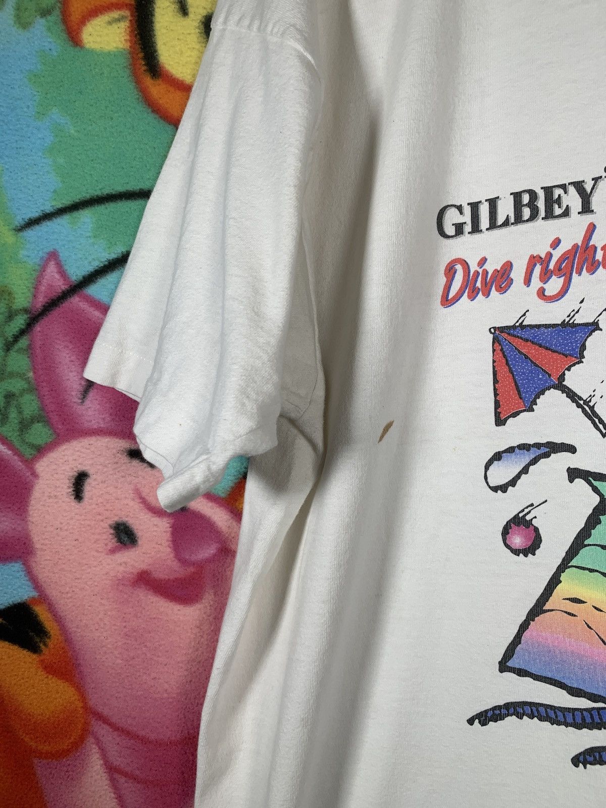 Fruit Of The Loom × Vintage Vintage 90s Gilby's Gin Dive Right In T Shirt Single Stitch Size US XXL / EU 58 / 5 - 5 Thumbnail