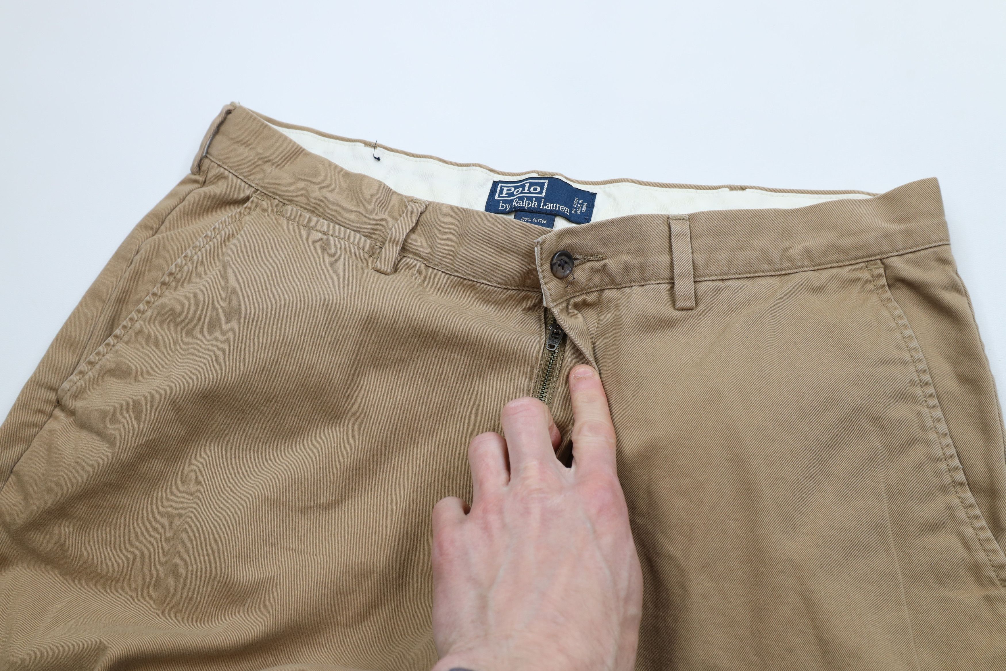 Ralph Lauren × Vintage Vintage 90s Ralph Lauren Wide Leg Chino Pants Brown Cotton Size US 34 / EU 50 - 7 Thumbnail