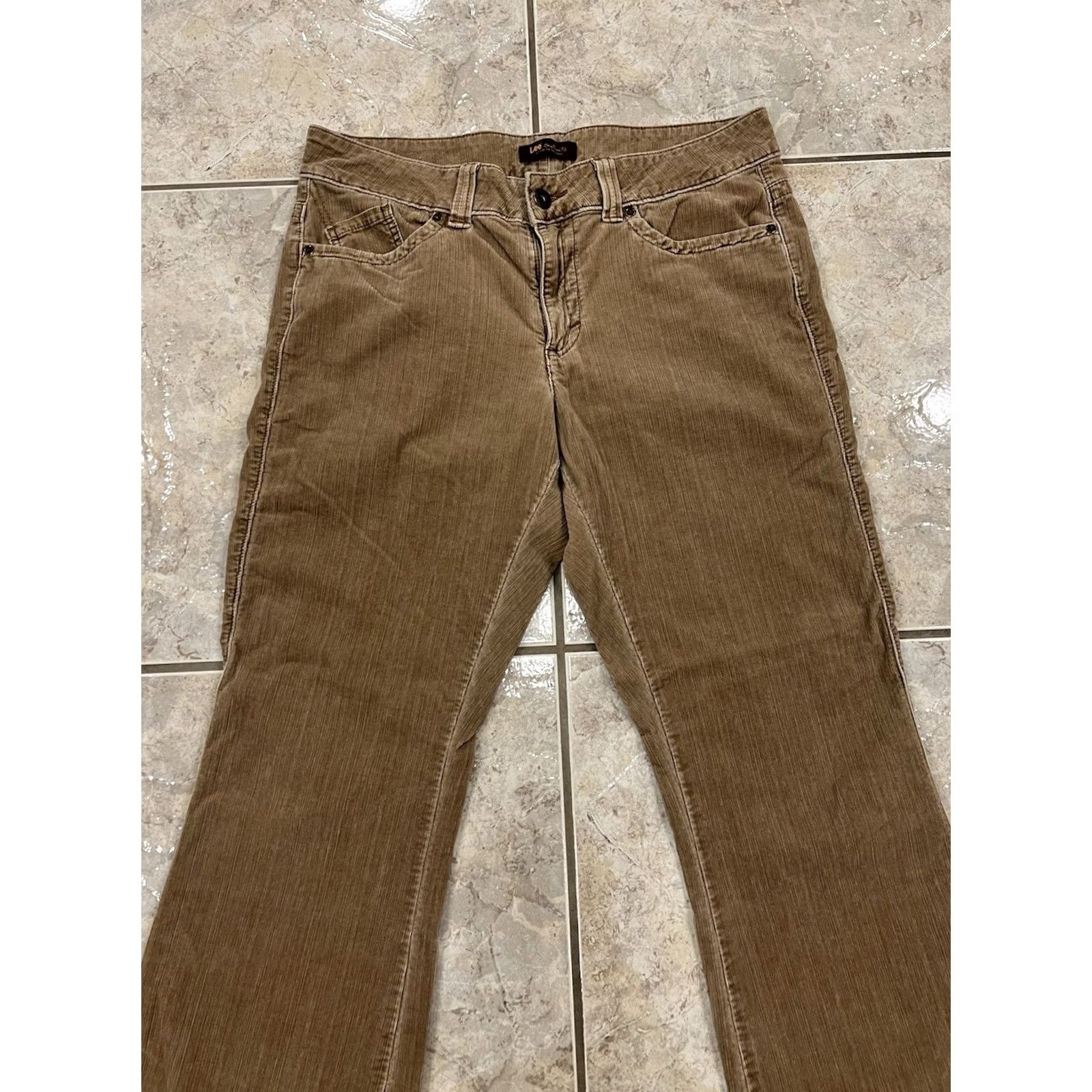 Lee VINTAGE? No. Lee One True Fit Bootcut Pants 14M Regular Waist 36x28 Dark Khaki Brown Corduroy Women’s Size 36" / US 14 / IT 50 - 3 Thumbnail