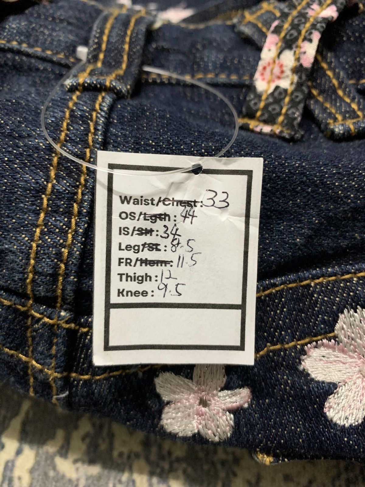 Japanese Brand Japanese Brand Kara Kuri Style Embroidery Sukajan Jeans Size US 33 - 16 Thumbnail