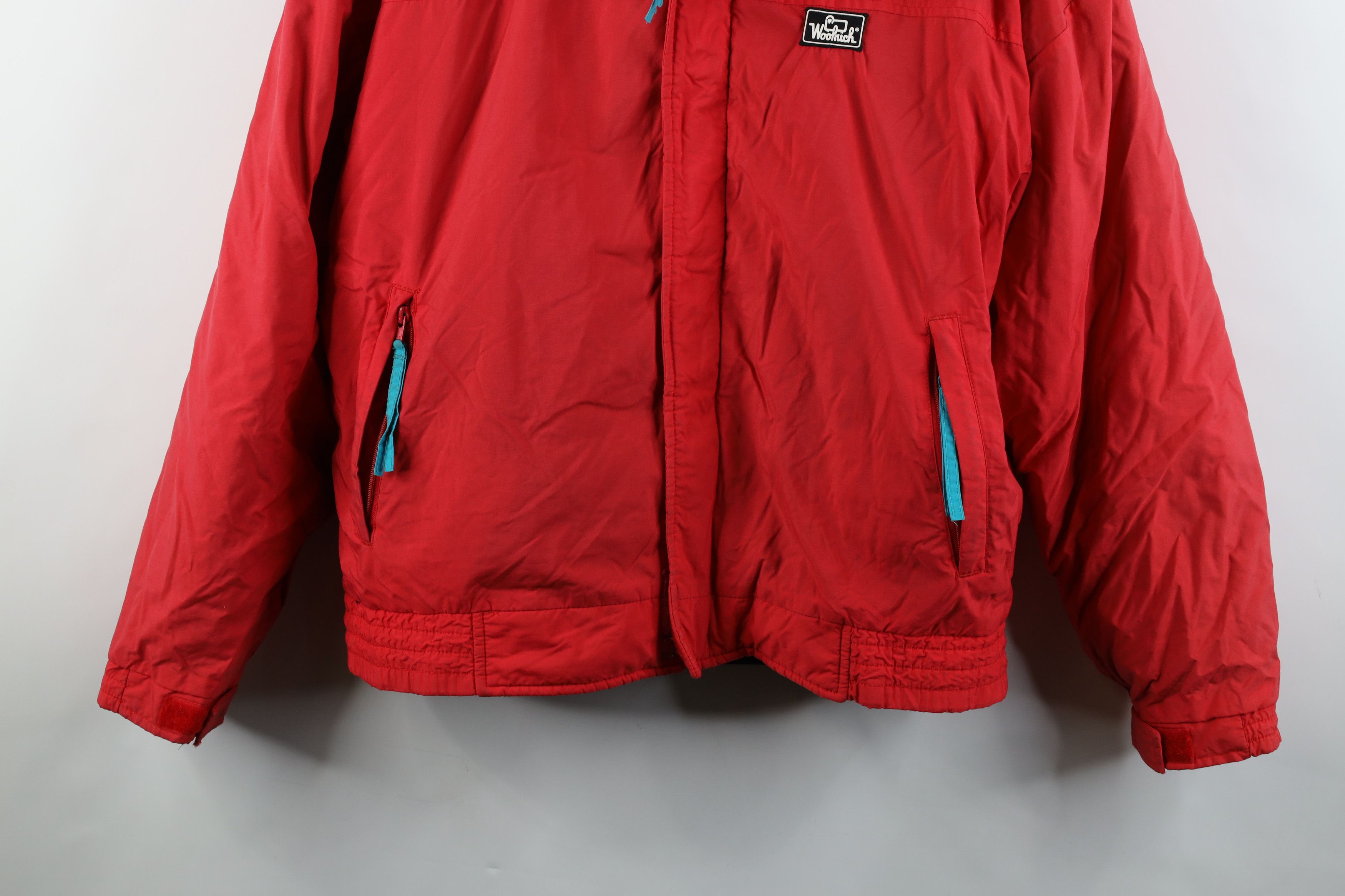 Vintage × Woolrich Woolen Mills Vintage 90s Woolrich Spell Out 2 In 1 Puffer Jacket Red Blue Size US XL / EU 56 / 4 - 3 Thumbnail