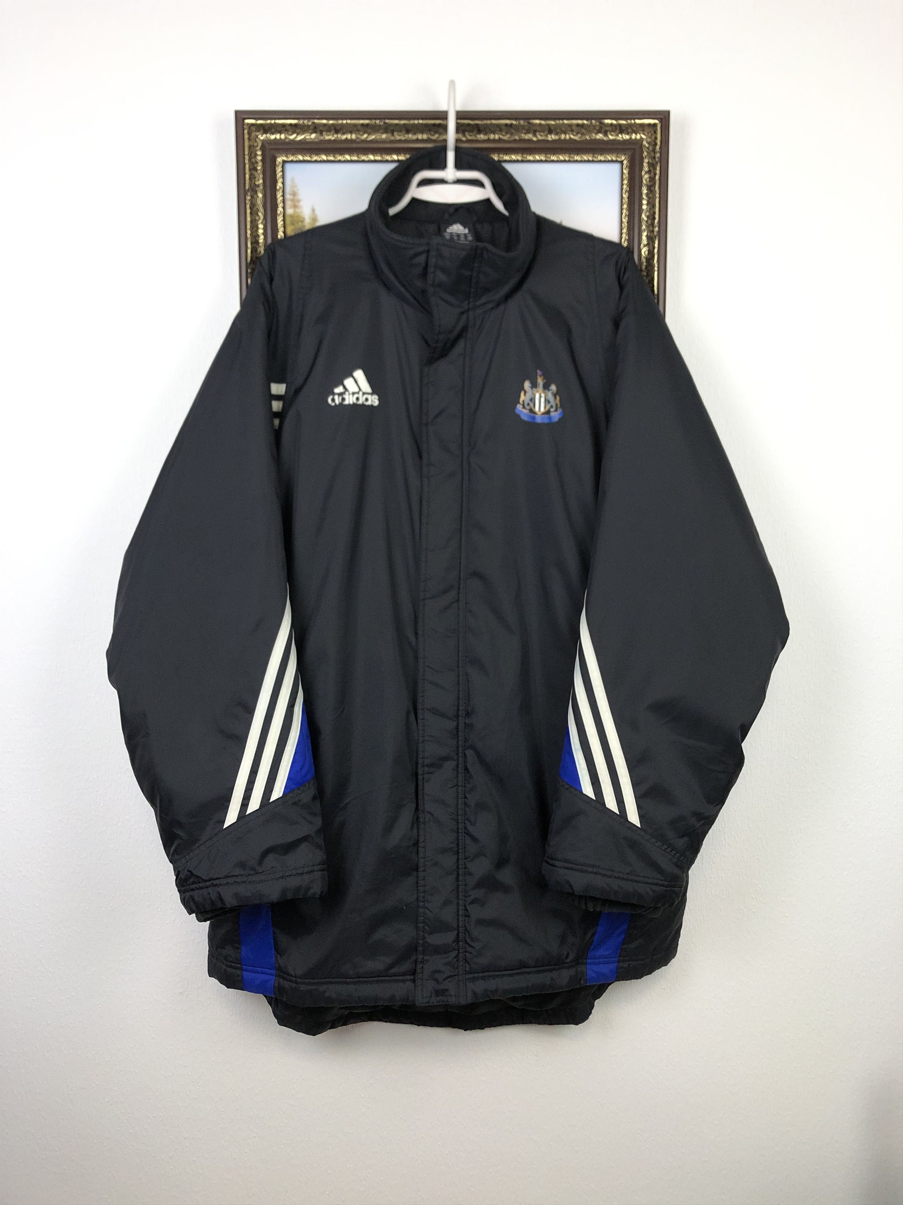Adidas Vintage Newcastle United Football Jacket Soccer Bomber Warm Size US XL / EU 56 / 4 - 1 Thumbnail