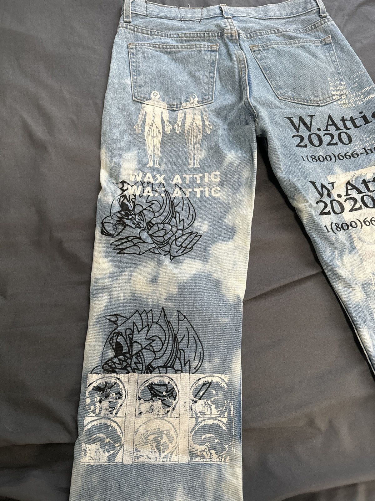 Vintage Wax Attic 1/1 Washed Denim Yu-Gi-Oh Jeans Size US 32 / EU 48 - 9 Thumbnail