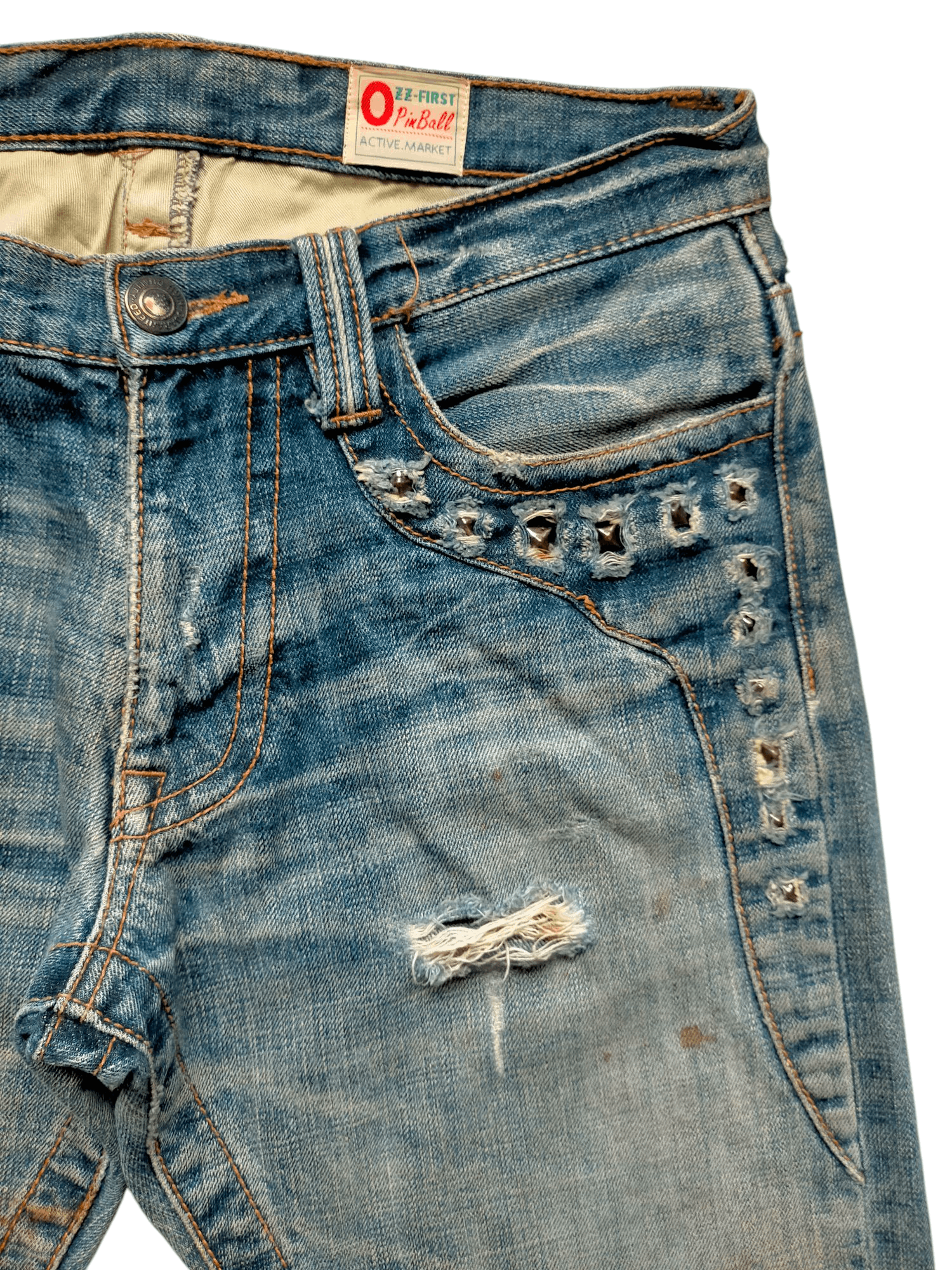 If Six Was Nine × Japanese Brand Ozz First Pin Ball Japan Stude Punk Style Denim Pants Size US 32 / EU 48 - 5 Thumbnail