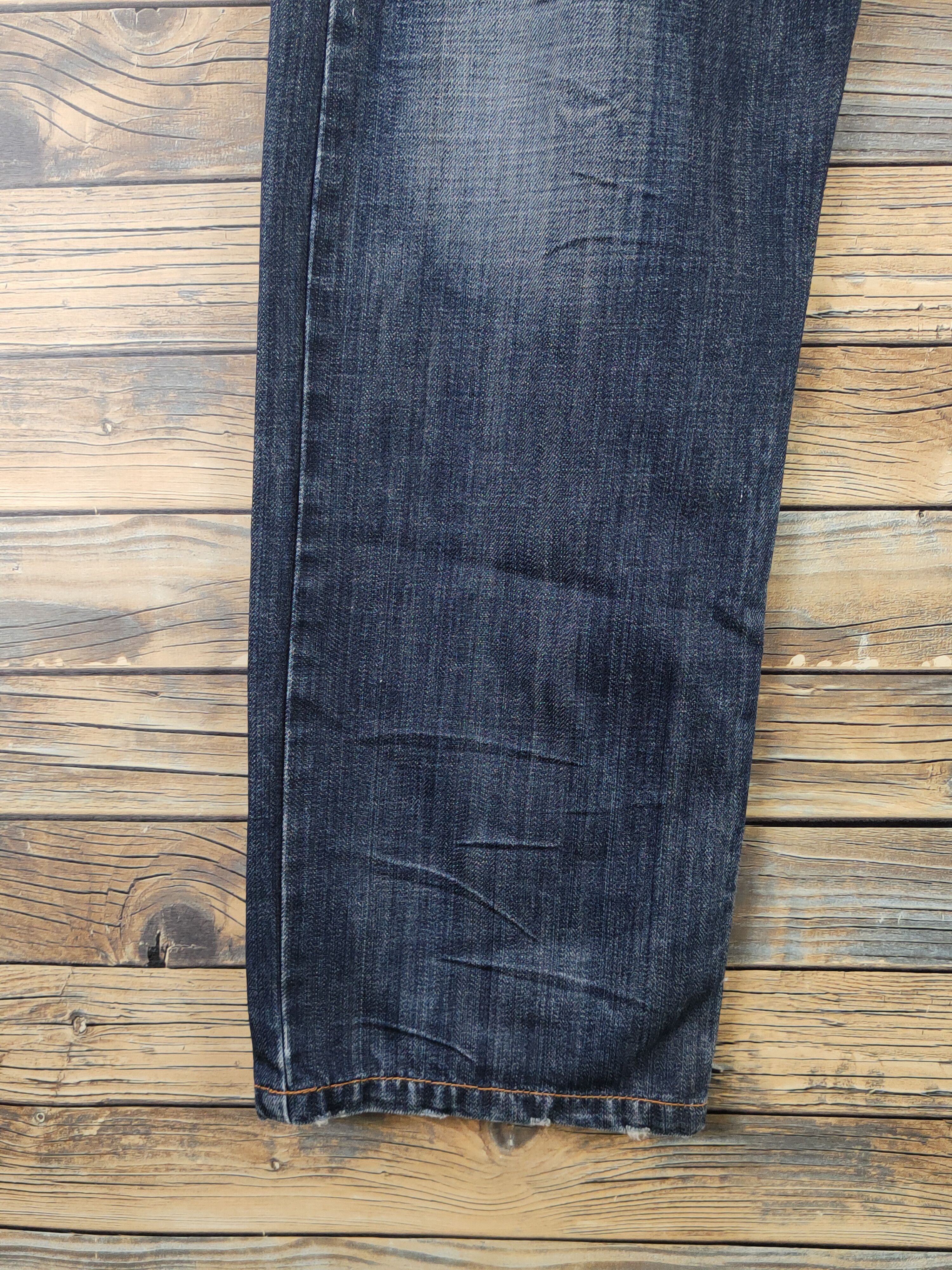 Japanese Brand Xanthous Dark Blue Distressed Ripped Jeans #W1835 Size US 32 / EU 48 - 4 Thumbnail