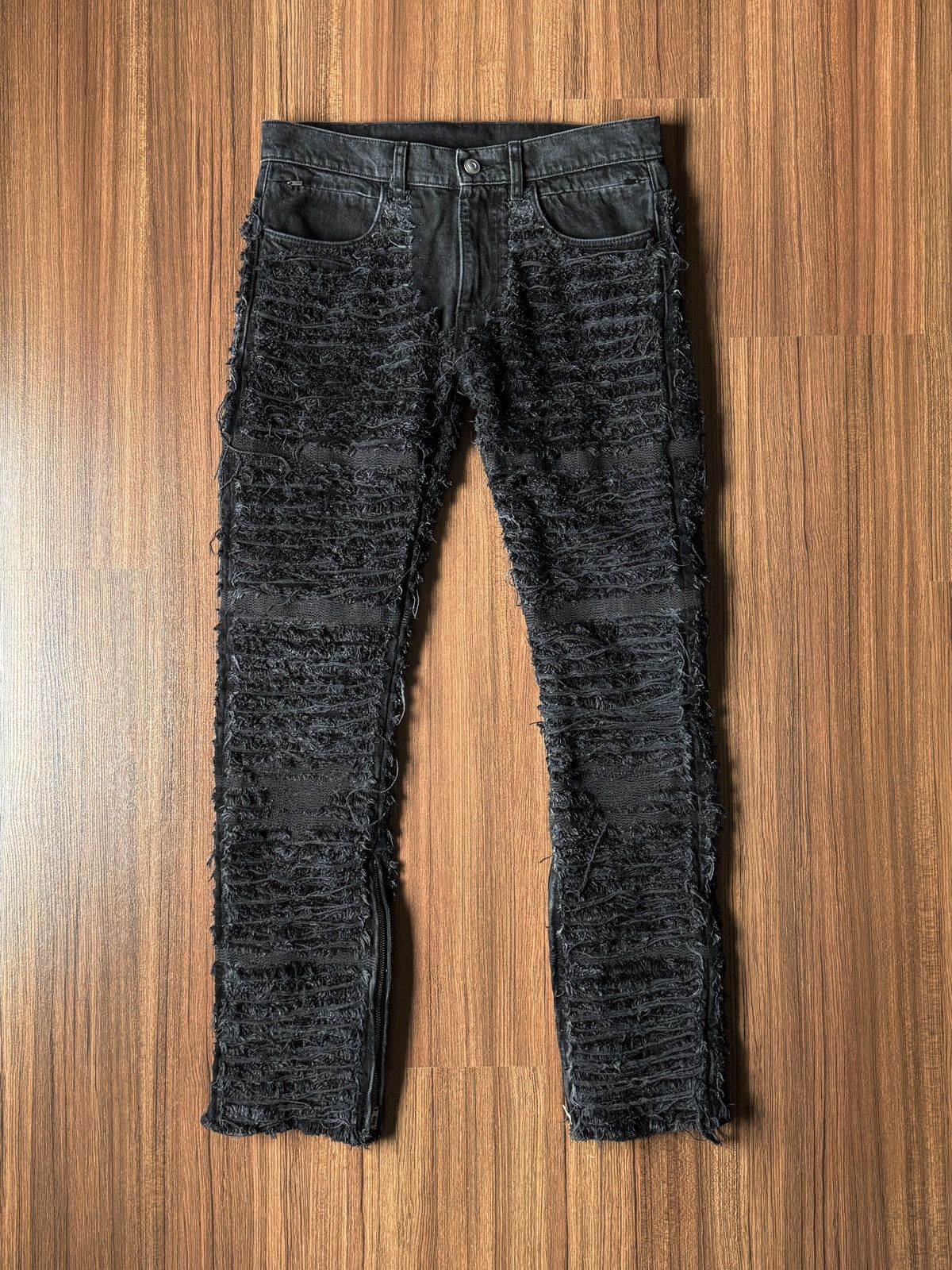 1017 ALYX 9SM × Blackmeans 1017 Alyx 9SM Blackmeans Distressed Jeans (2024) Black Size US 30 / EU 46 - 14 Thumbnail