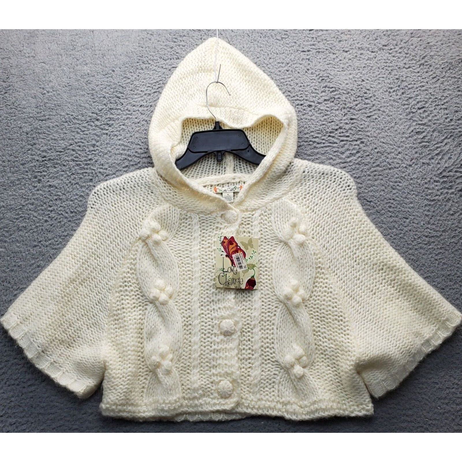 Changes Love Change Sweaters Womens S Tan Soft Knit Cropped Hooded Button Front Size S / US 4 / IT 40 - 2 Thumbnail