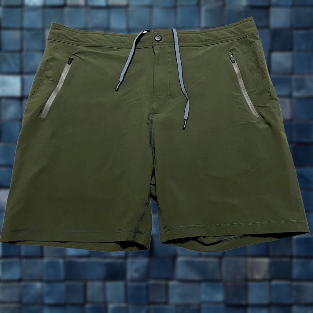 Vintage Mack Weldon Shorts Mens Bermuda Athletic Drawstring Lightweight Pockets Gray Green 7in Inseam Nylon Spandex Quick Dry Athletic Mens Size US 33 - 1 Thumbnail