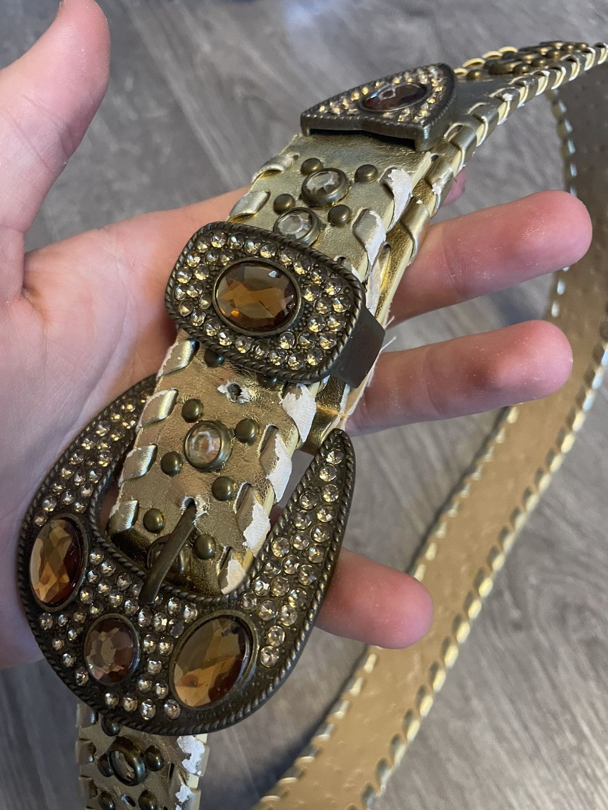 Other Vintage Gold Studded Belt With Stones Y2K Size ONE SIZE - 12 Thumbnail