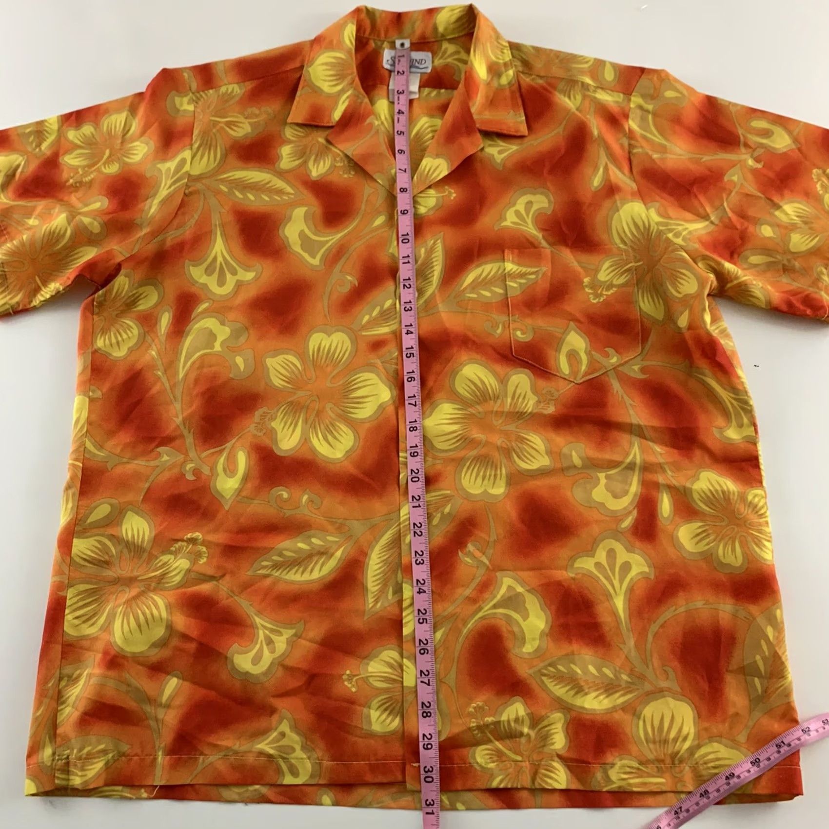 ALOHAS VTG Seawind Aloha Button-Up Shirt Men's L/XL Orange Short Sleeve Floral Size US L / EU 52-54 / 3 - 4 Thumbnail