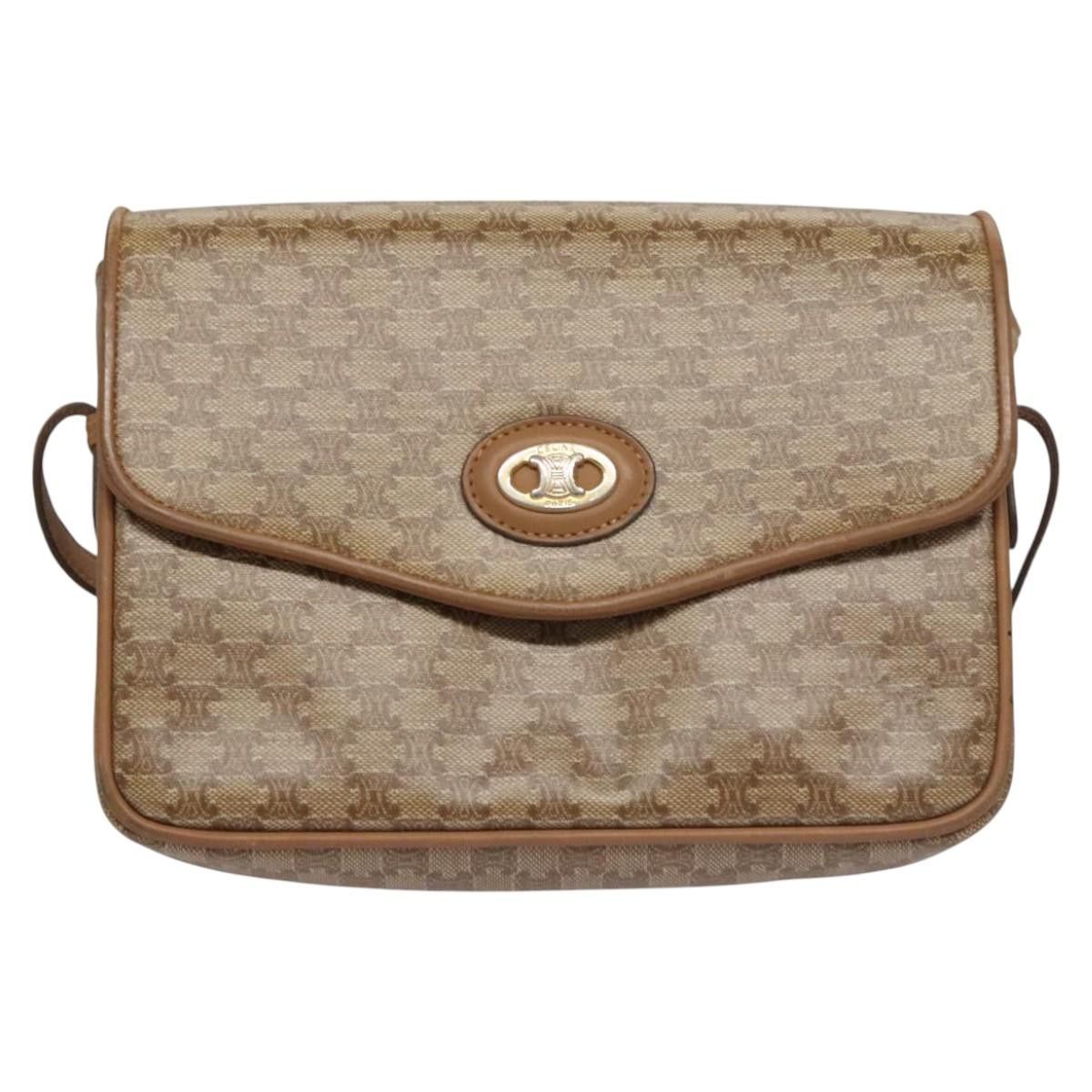 Celine CELINE Macadam Canvas Shoulder Bag Beige Gold Size ONE SIZE - 2 Thumbnail