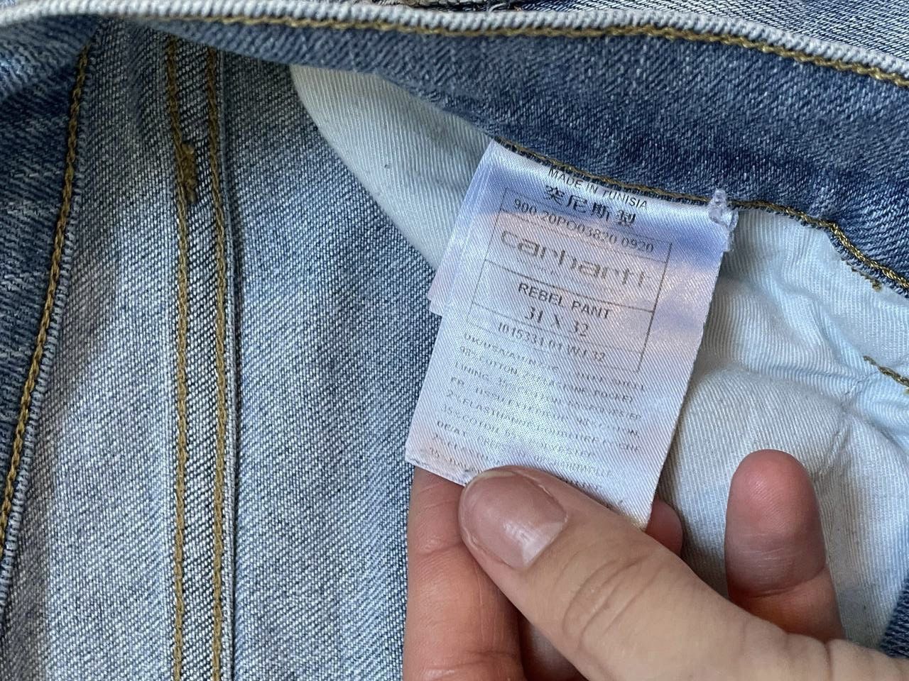 Carhartt × Vintage Carhartt Rebel Pant Jeans Distressed Denim Y2k 31 Big Logo Size US 31 - 7 Thumbnail