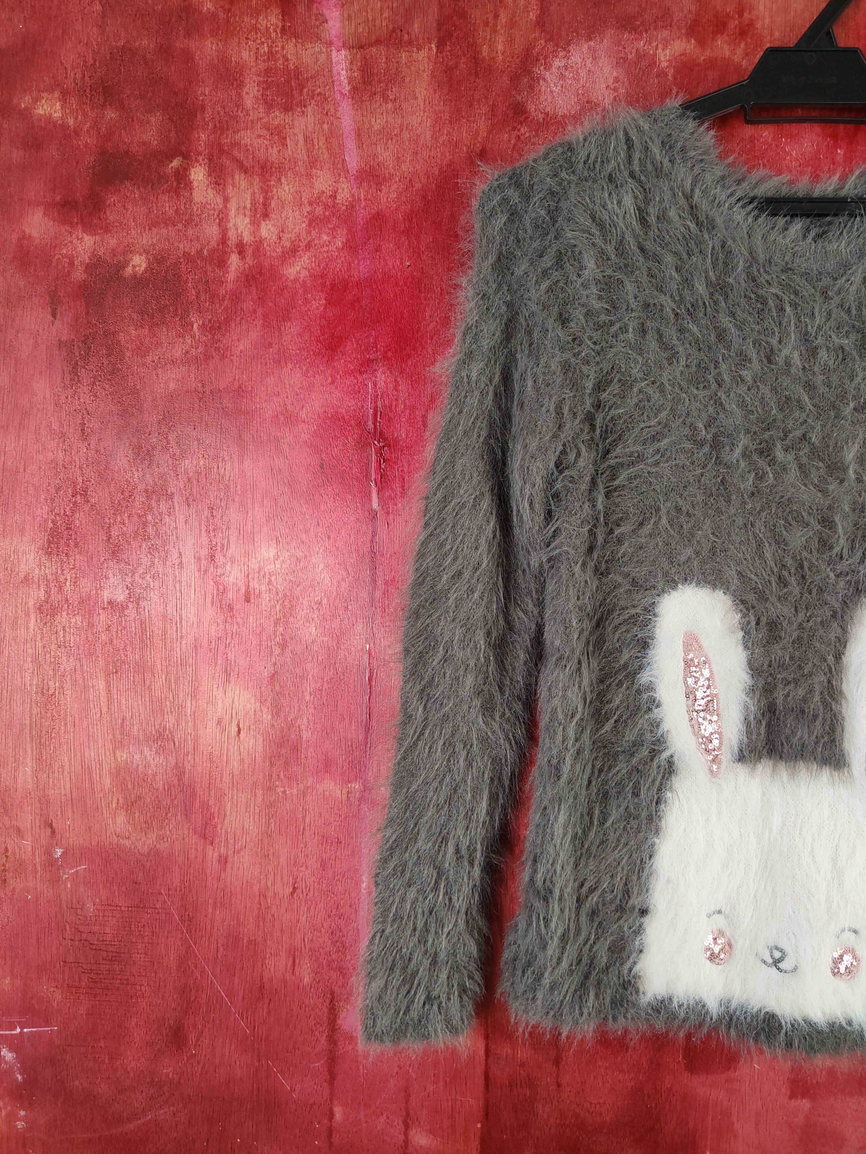 Aran Isles Knitwear H&M Dark Gray Shag Shaggy Fur Mohair Knitwear #S2023 Size S / US 4 / IT 40 - 4 Thumbnail