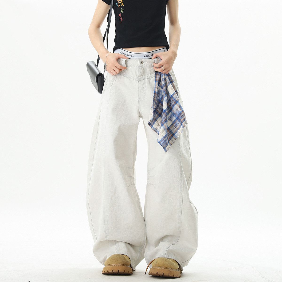 Japanese Brand American men's baggy wide-leg loose scimitar work jeans Size US 32 / EU 48 - 2 Thumbnail
