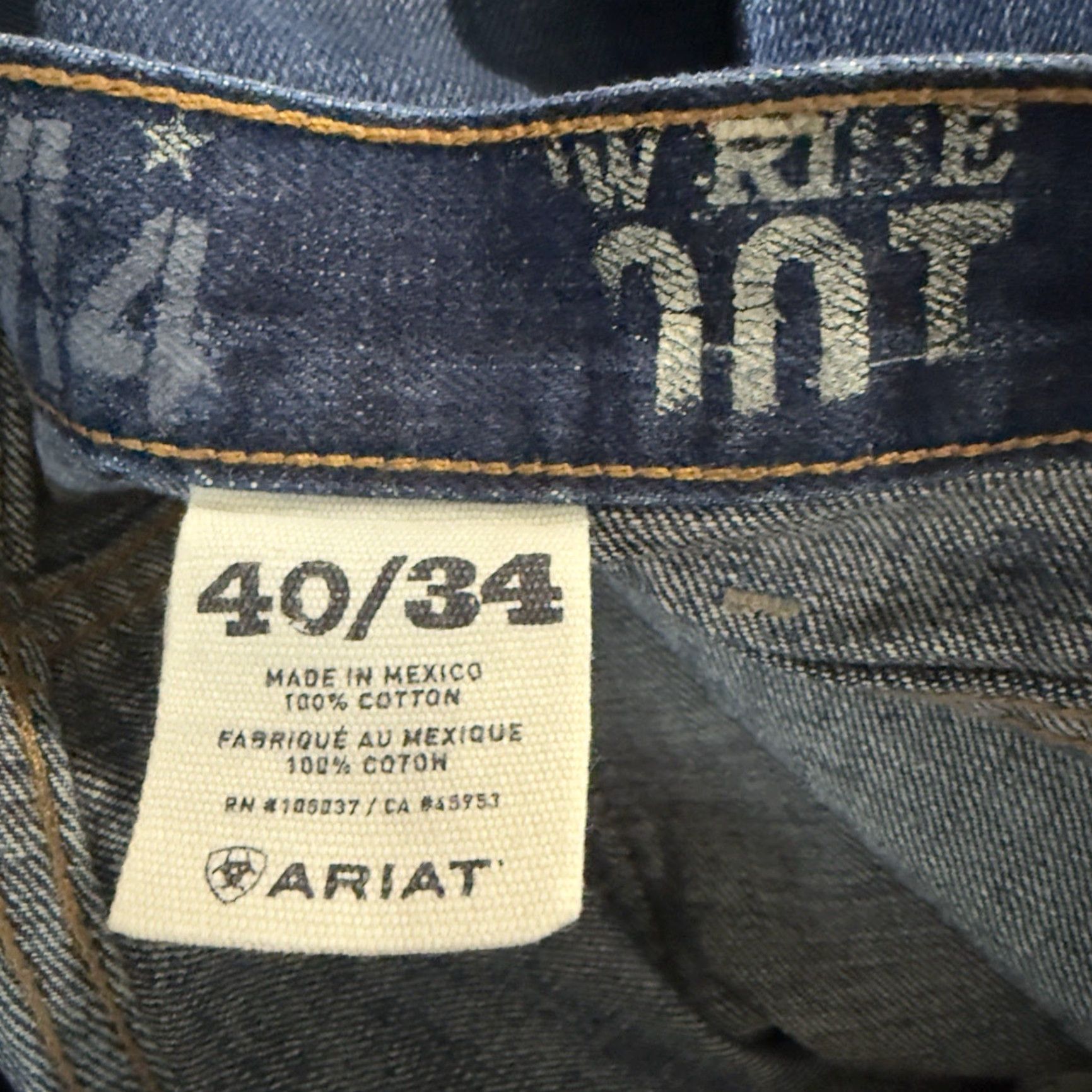 Ariat Ariat Jeans Bootcut Blue 100% Cotton Mens Size 40x34 Low Rise Size US 40 / EU 56 - 4 Thumbnail