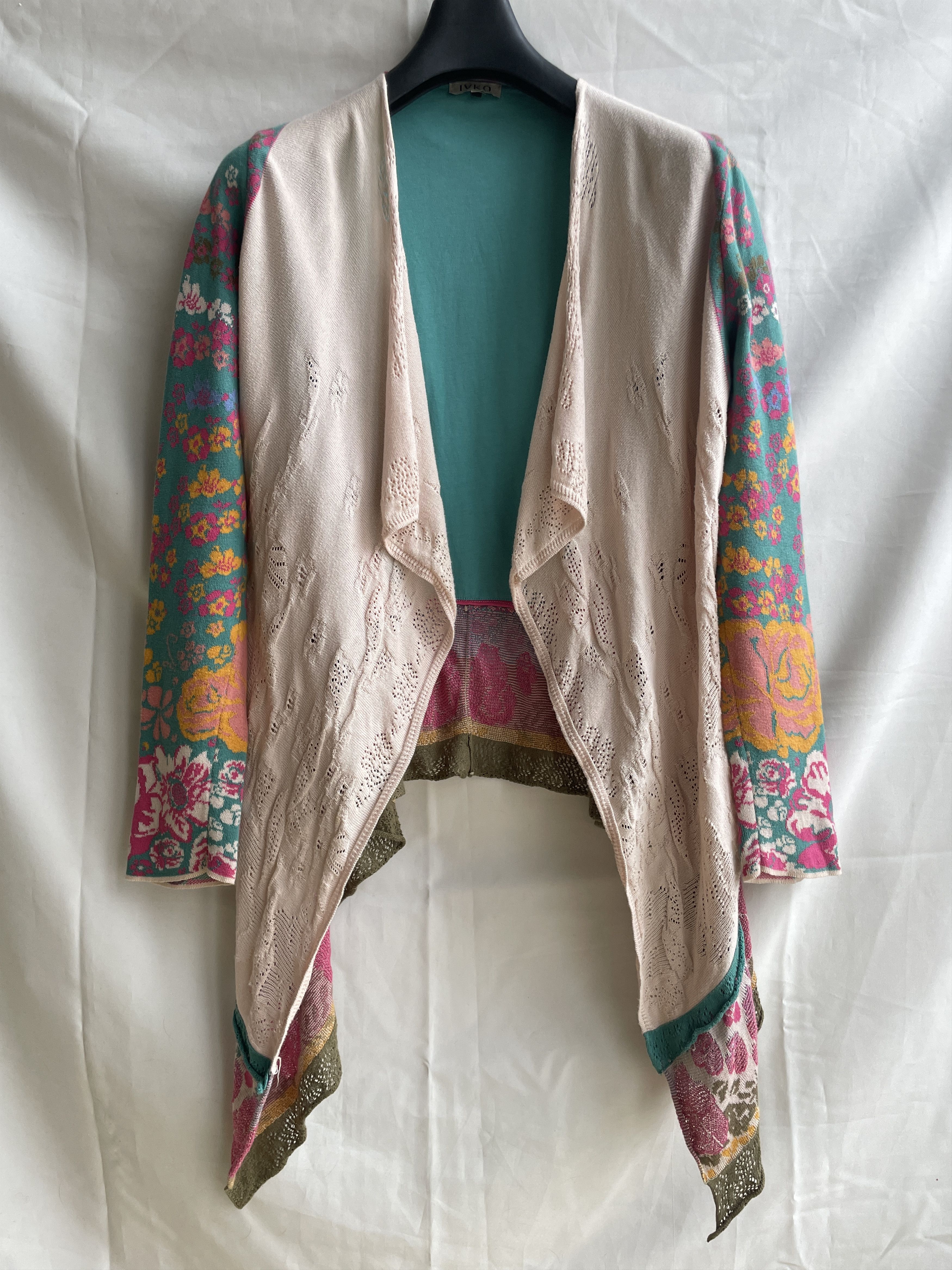 Other IVKO Floral Cotton Open Front Wrapover Cardigan Size EUR 36 Size XS / US 0-2 / IT 36-38 - 1 Thumbnail