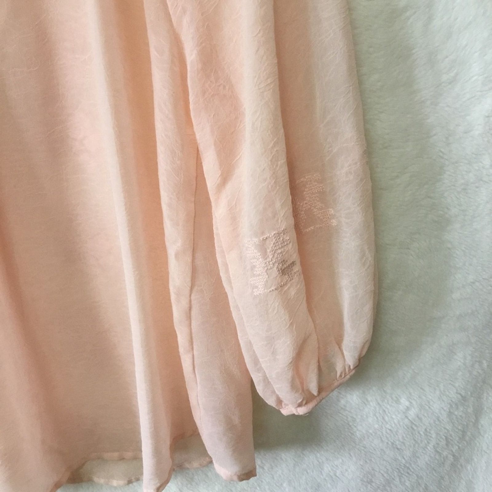 Other Under Skies Sheer Blush Flower Pattern Blouse Size S / US 4 / IT 40 - 8 Thumbnail