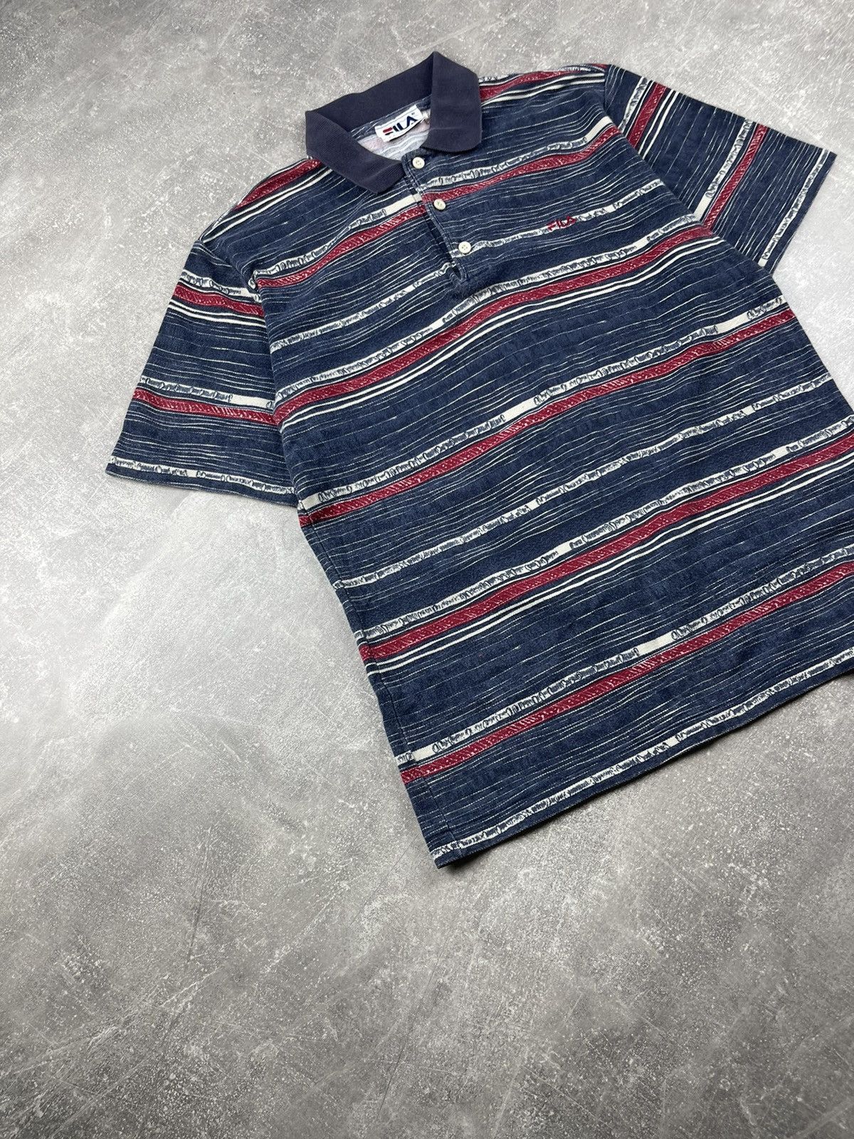 Fila × Vintage Fila Vintage 90s Tenis Striped 3 Button Polo T-Shirt Size US M / EU 48-50 / 2 - 3 Thumbnail