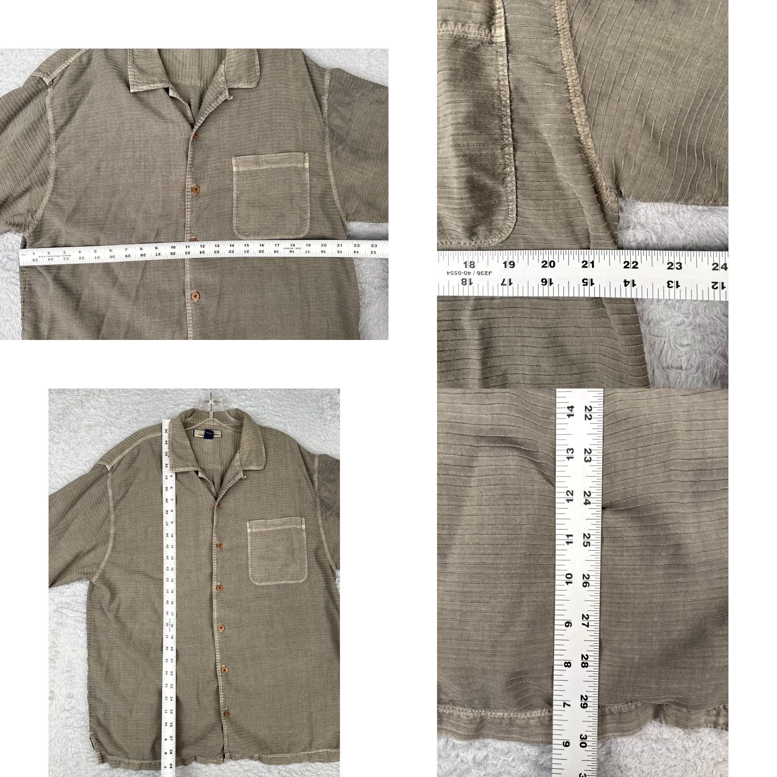 Tommy Bahama Tommy Bahama Shirt Men Medium Gray Silk Blend Hawaiian Wood Button Up READ Size US M / EU 48-50 / 2 - 8 Thumbnail