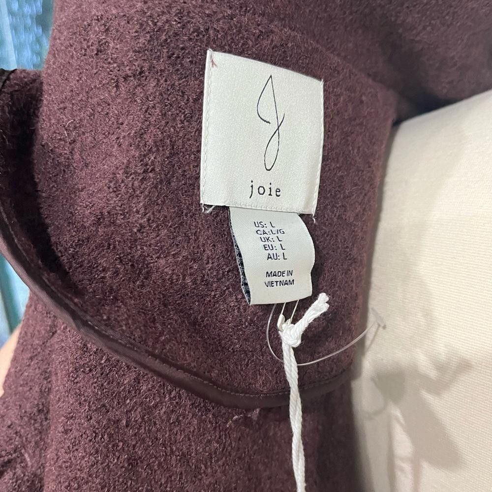 Kim Jones JOIE Wool Blend Button Front Boxy Dark Purple Cardigan Size L / US 10 / IT 46 - 8 Thumbnail