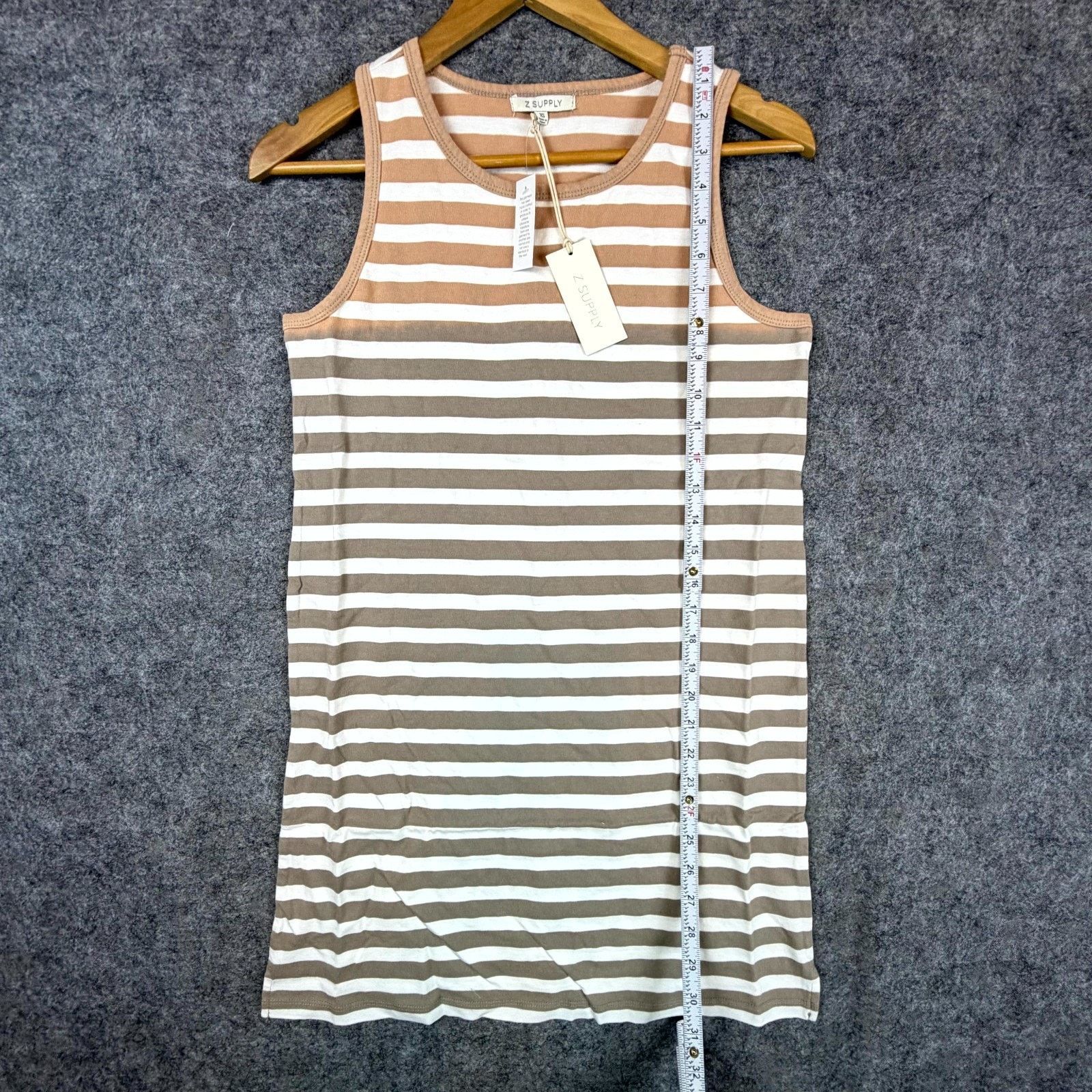 Z Supply ZSupply Tank Dress XS Washed Taupe Aya Sun Stripe Beach Boho Size XS / US 0-2 / IT 36-38 - 5 Thumbnail