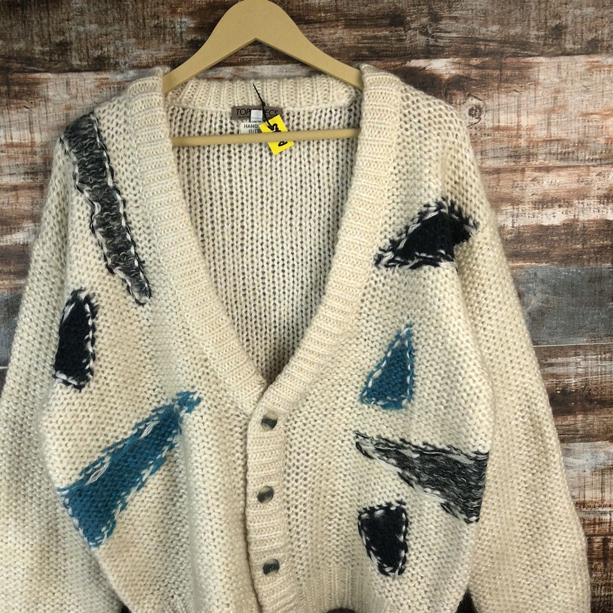 Homespun Knitwear Topic Spesc White Cardigan Knitwear #1865 Size US L / EU 52-54 / 3 - 5 Thumbnail