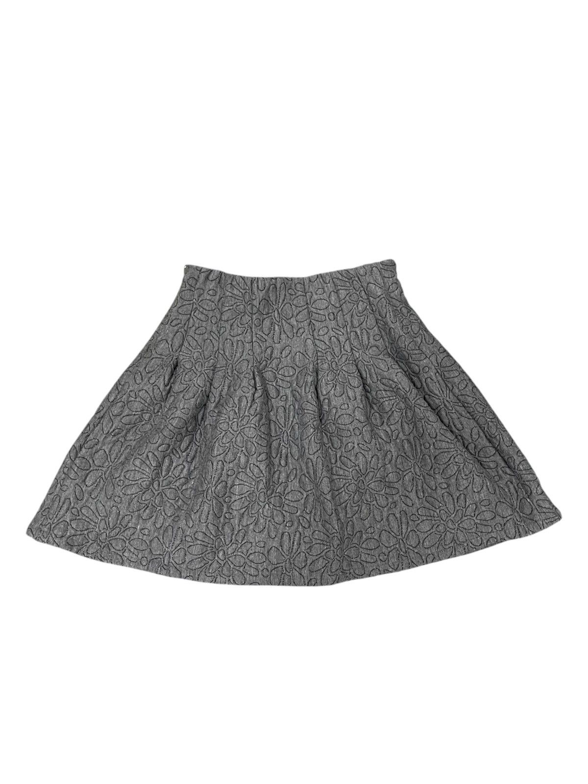 Japanese Brand Nice Claup Embroidered Floral Flared Mini Skirt Size 24" / US 00 / IT 34 - 2 Thumbnail
