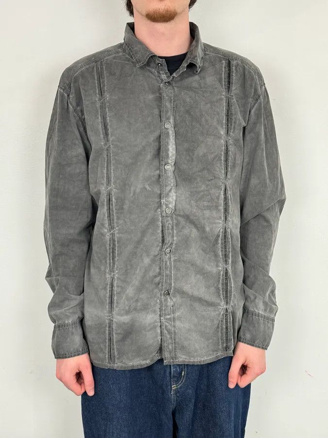 Dirk Bikkembergs AW2010 Dirk Bikkembergs Grey Washed Pleats Shirt Size US L / EU 52-54 / 3 - 2 Thumbnail