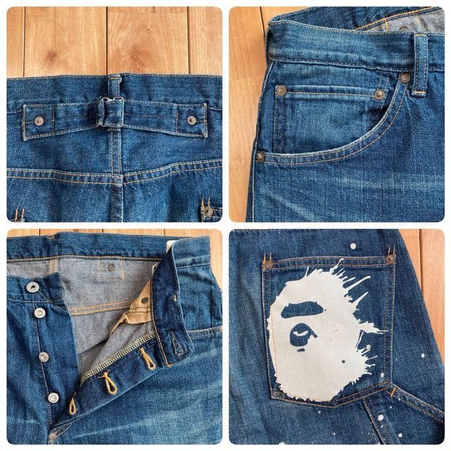 Bape BAPE APE HEAD Painter Denim Pants a bathing ape ★size M Size US 32 / EU 48 - 5 Thumbnail