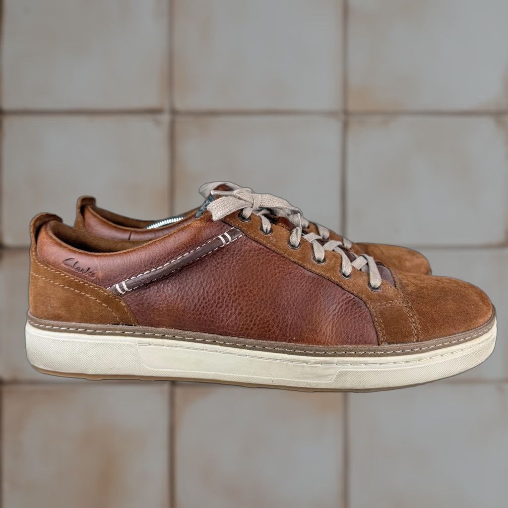 Clarks Clarks Sneakers Men's 13 Brown Leather Lorsen Edge Athletic/Leather Sneaker Mens 13 Brown Clarks Edge Leather Sneakers Size US 13 / EU 46 - 1 Thumbnail