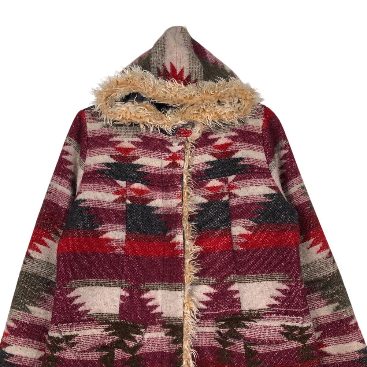 Japanese Brand 📌Vtg Long Jacket Wool Pret Pul Mermaid Navajo Native Design Size US M / EU 48-50 / 2 - 4 Thumbnail