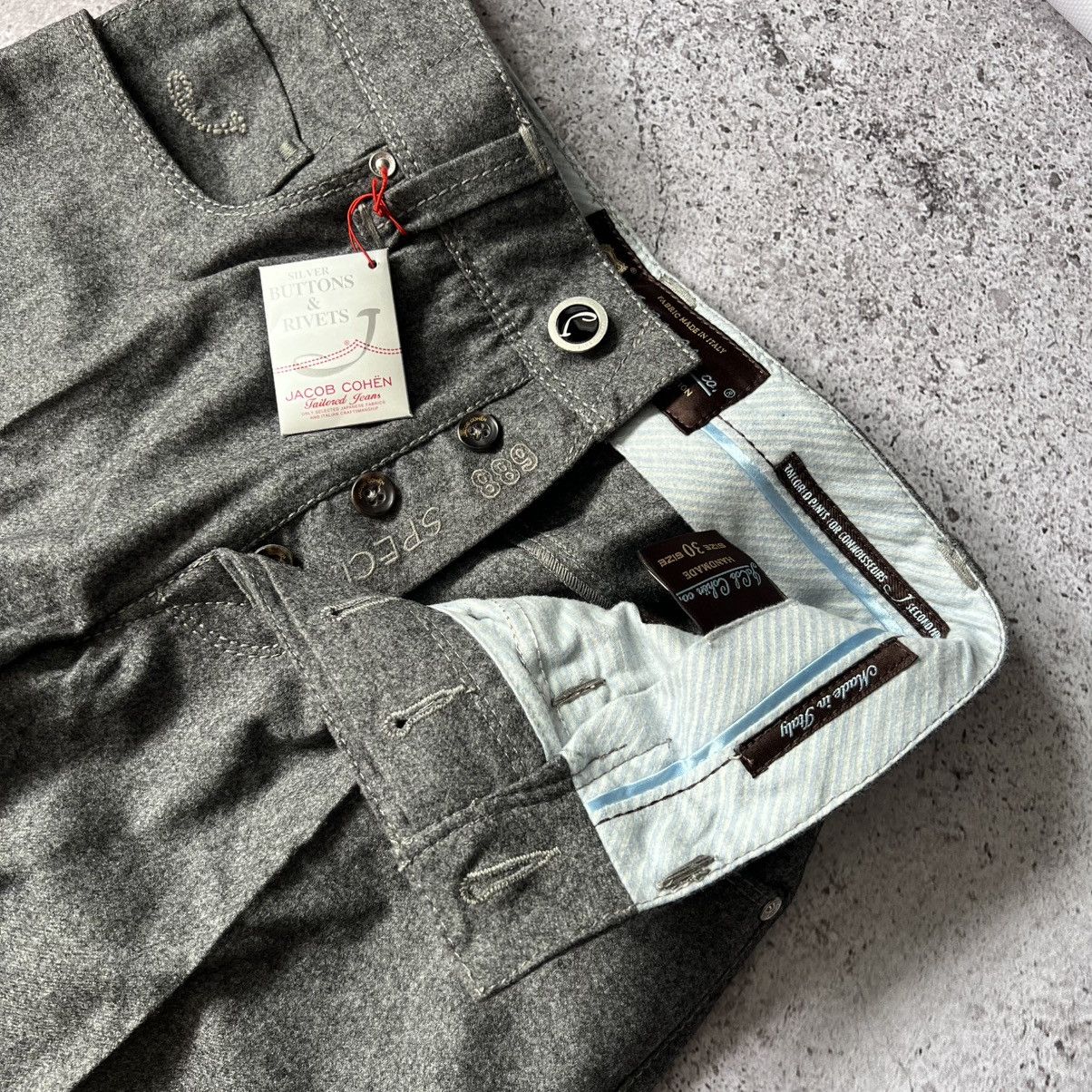 Jacob Cohen Jacob Cohen J688 Luxury Wool Flannel Pants Grey Size US 30 / EU 46 - 3 Thumbnail