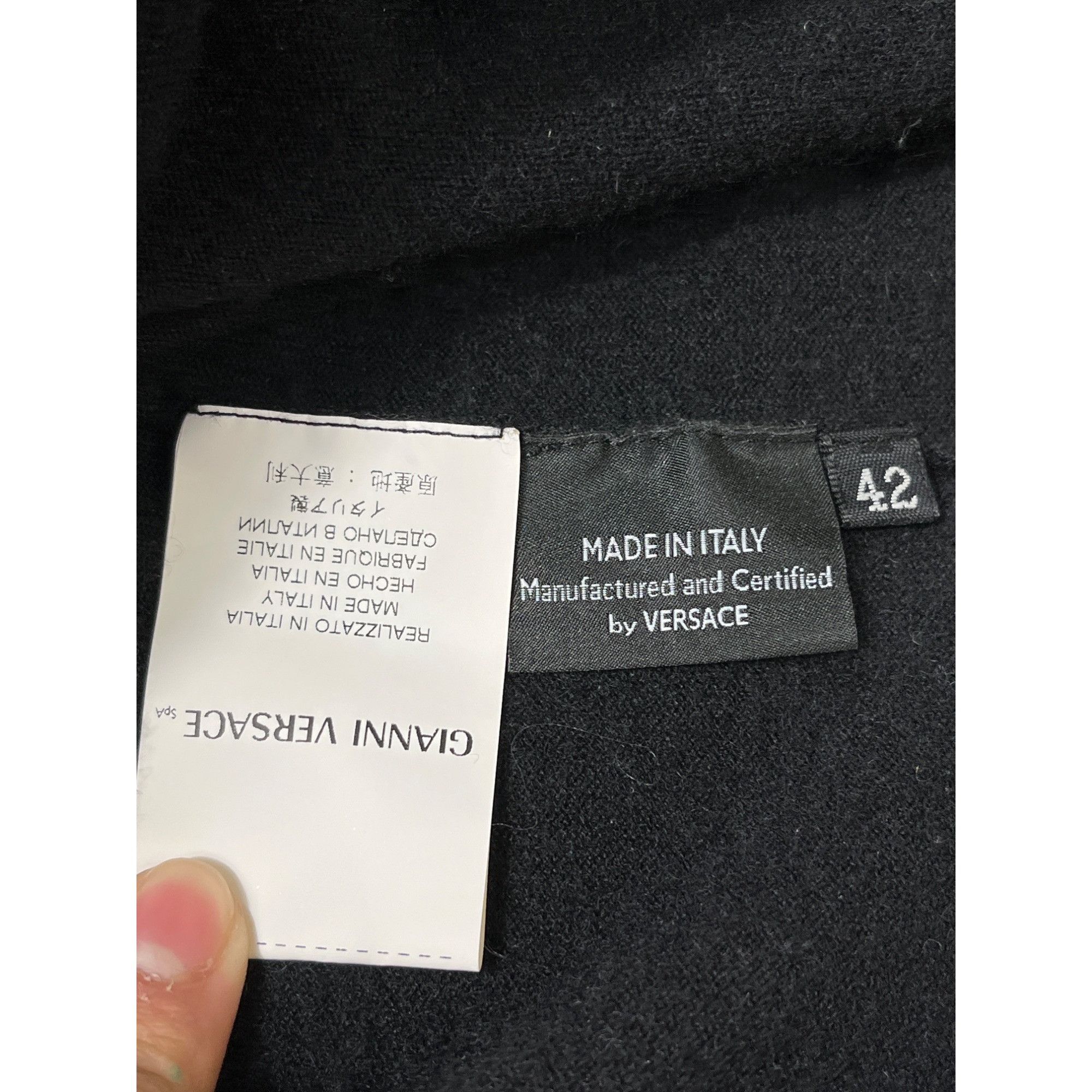 Versace Versace Womens Black V Neck Long Sleeve Sweater Size 42 SKU Size M / US 6-8 / IT 42-44 - 10 Thumbnail