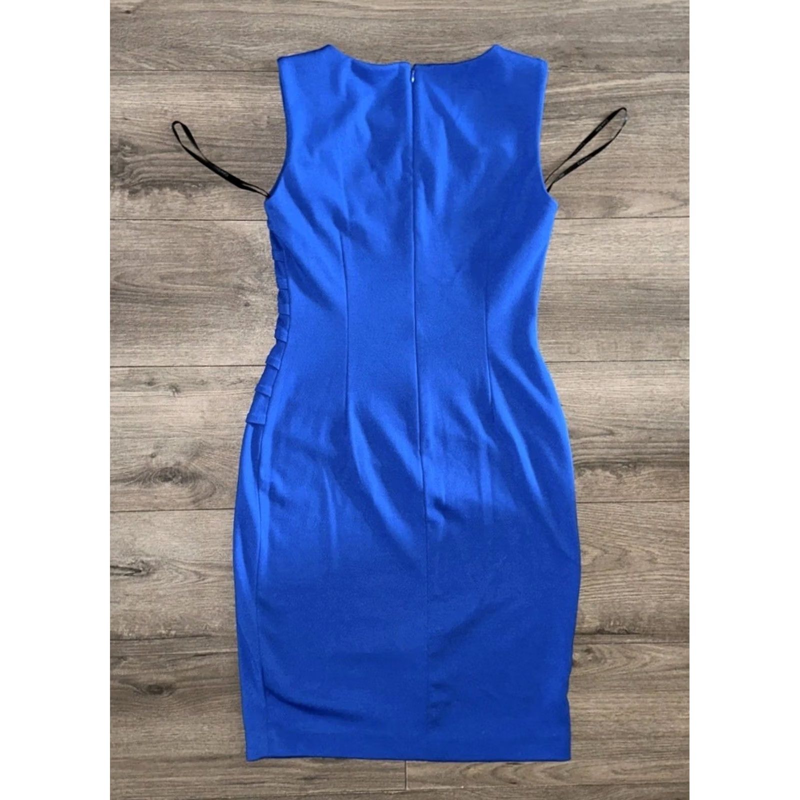 Calvin Klein Calvin Klein Sheath Dress Womens Medium Royal Blue Sleeveless Starburst