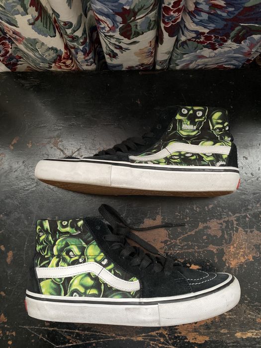 Supreme Vans Sk8 Hi supreme Green skull pile | Grailed