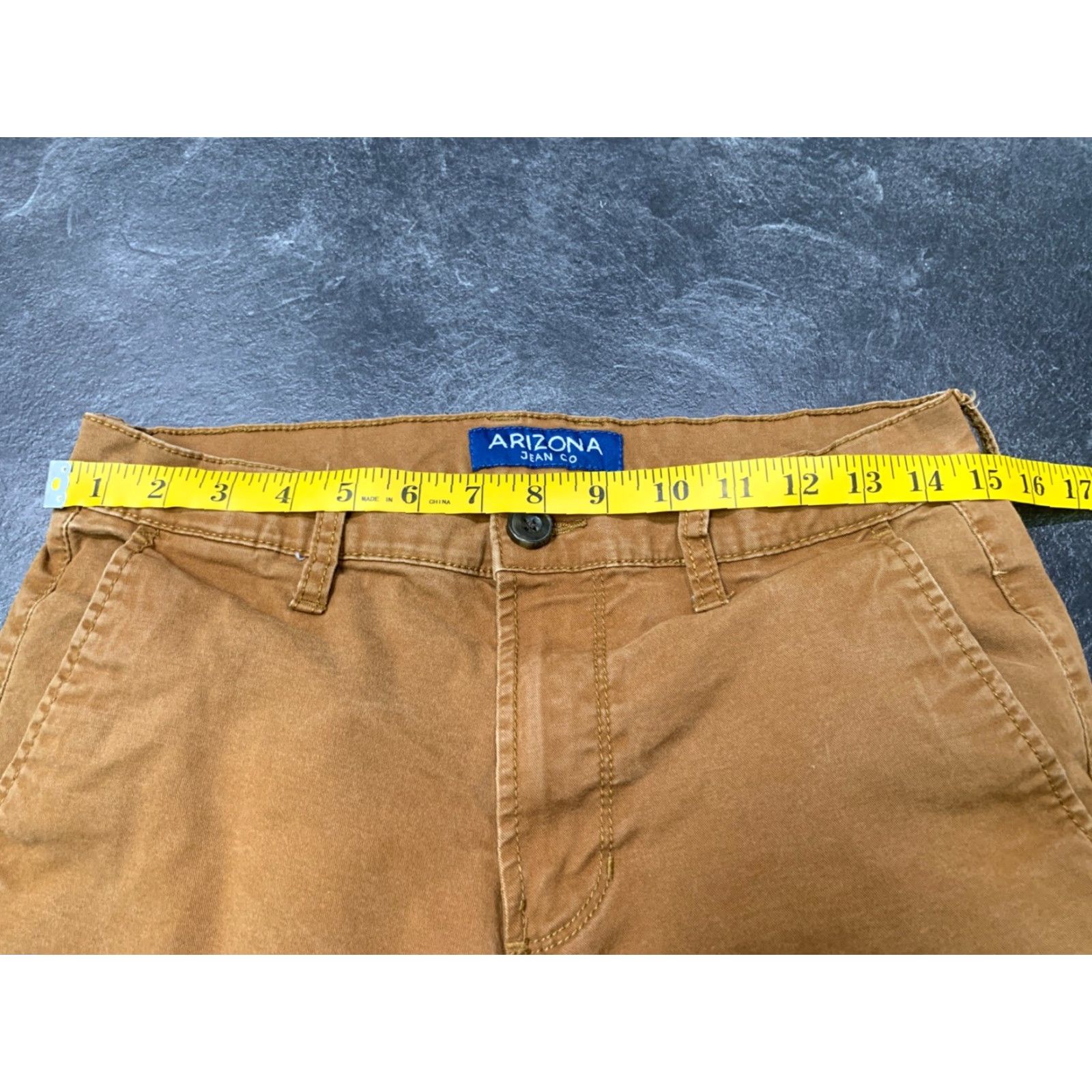 Vintage VINTAGE AriZona Brown Chino Pants Slim 29x32 Men’s 98% Cotton 2% Spandex Flat Front Belt Loops Slim Fit Casual Business Professional Size US 29 - 6 Thumbnail