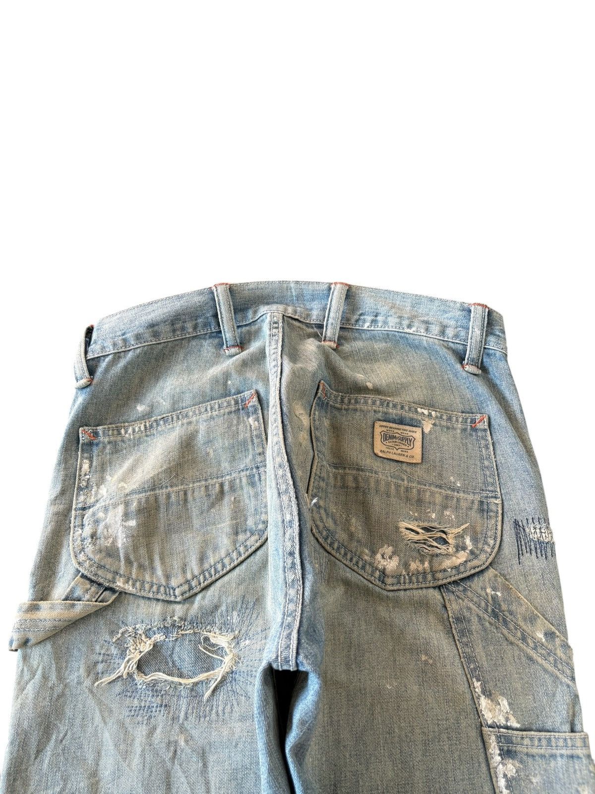 Denim & Supply Ralph Lauren Vintage Denim Supply Carpenter Painted Patches Loose Jeans Size US 30 / EU 46 - 4 Thumbnail