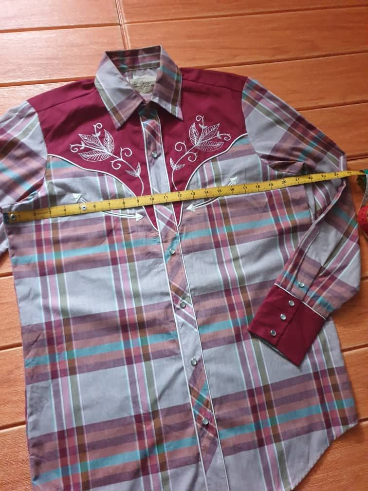 Eternal 💥Calgary Alberta caravan retro smile pocket western shirt Size US L / EU 52-54 / 3 - 6 Thumbnail