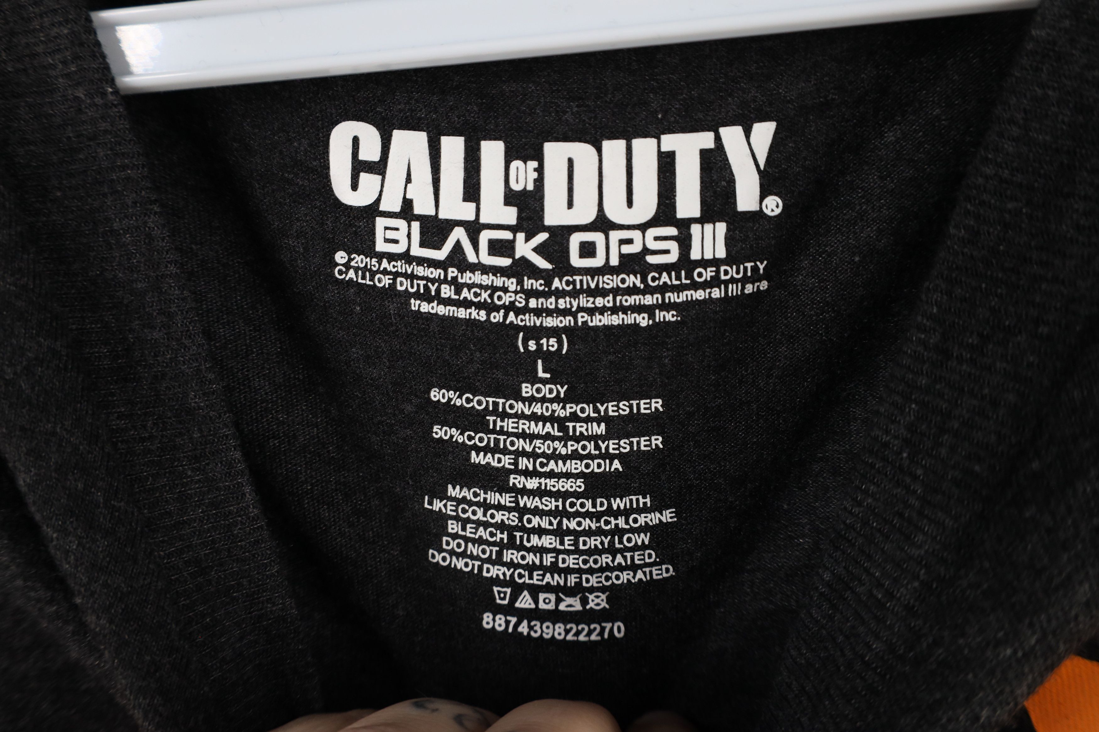 Vintage Y2K Waffle Knit Call of Duty Black OPS III T-Shirt Gray Size US L / EU 52-54 / 3 - 6 Thumbnail