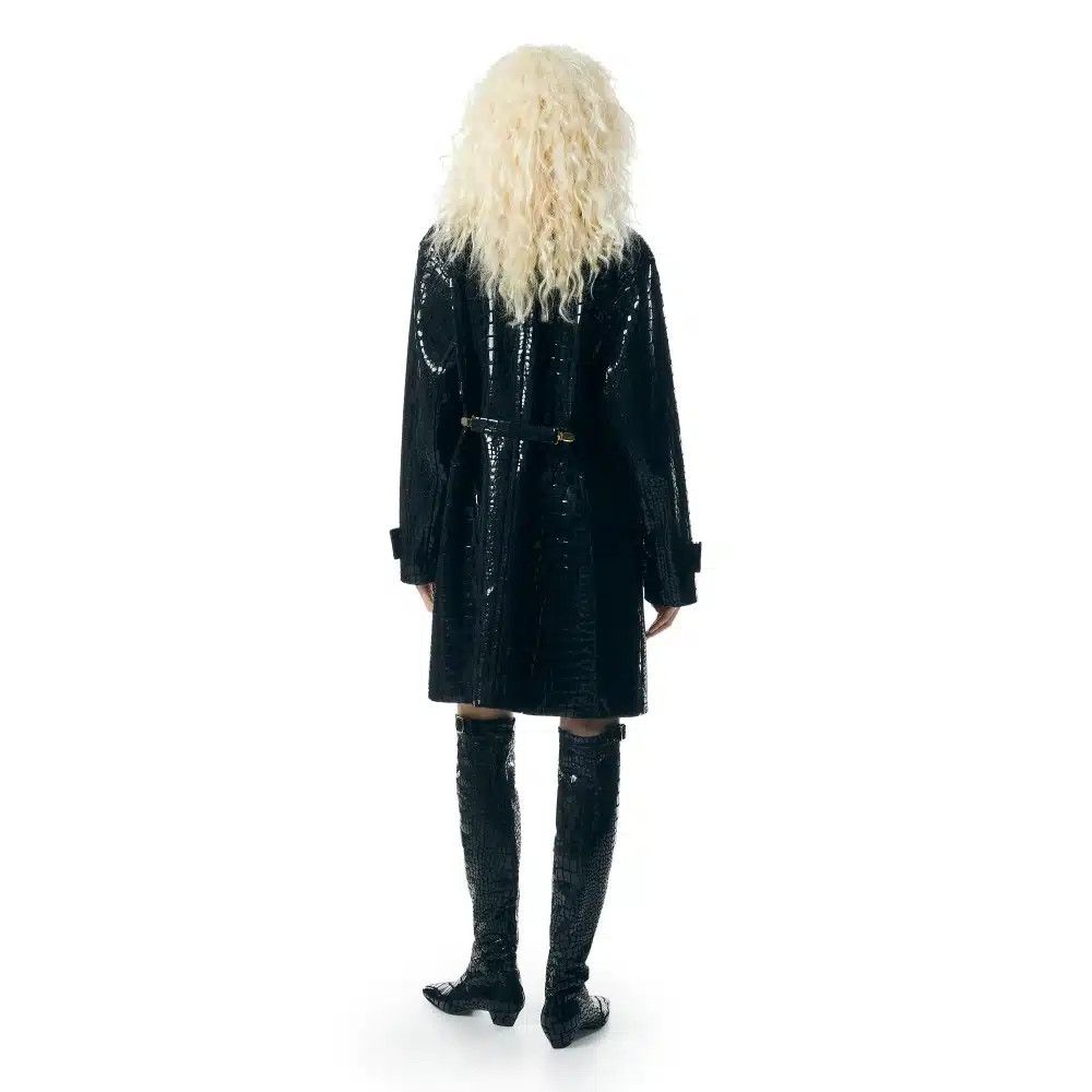 Tom Ford o1loc1c1124 CPL703 Croc Embossed Leather Coat in Black Size XS / US 0-2 / IT 36-38 - 3 Thumbnail