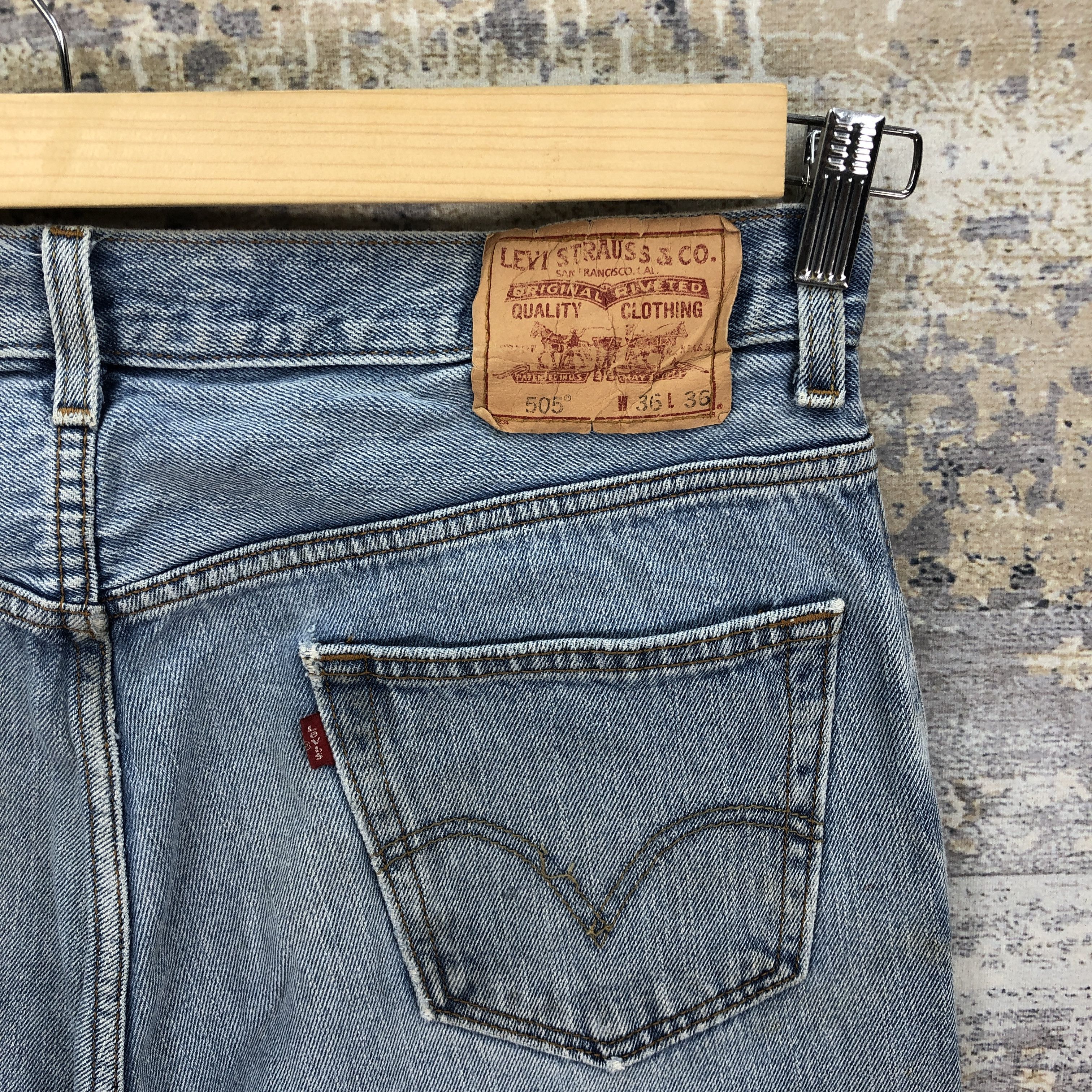 Levi's Vintage Levis 505 Jeans Dirty Levi's Faded Light Wash Denim Size US 32 / EU 48 - 5 Thumbnail
