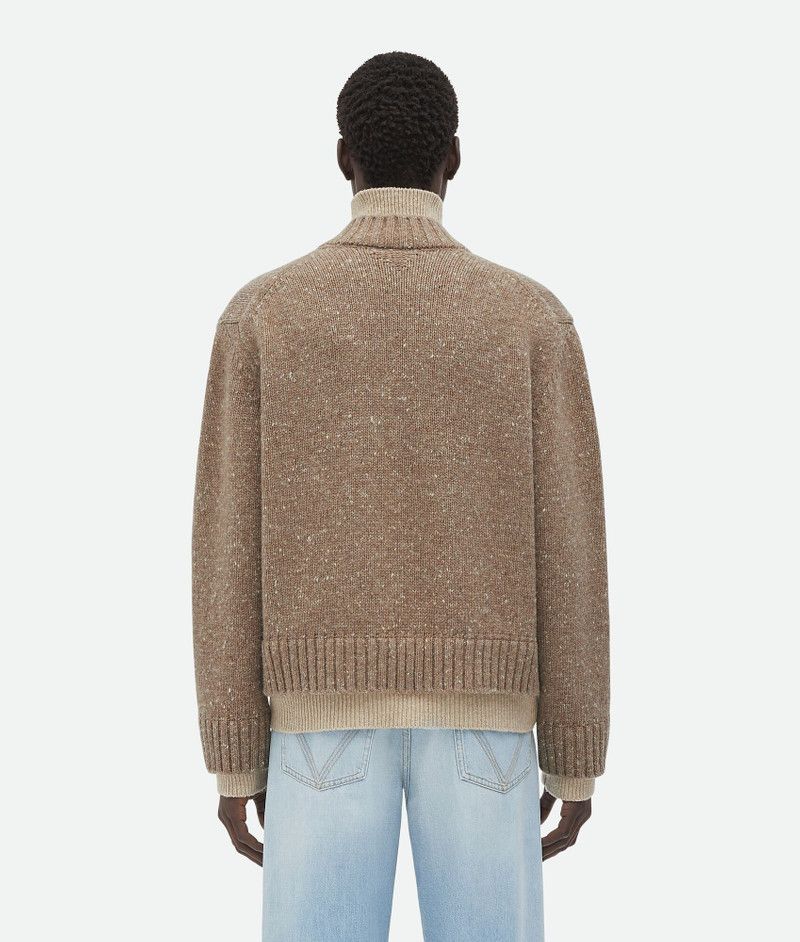 Bottega Veneta o1s1rm1125 Double Layer Effect Wool Sweater in Light Brown Size US M / EU 48-50 / 2 - 3 Thumbnail