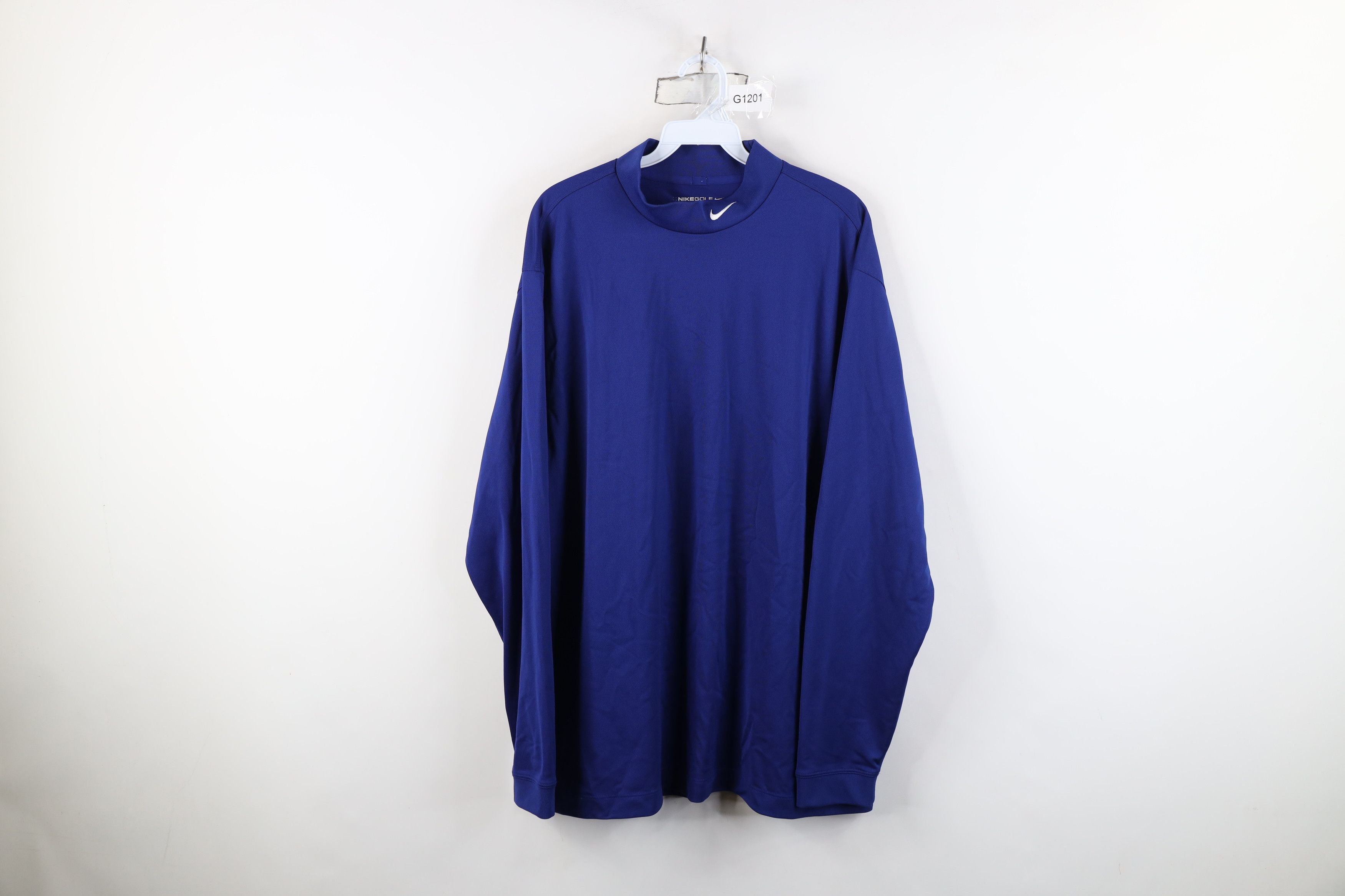 Nike Vintage Y2K Nike Golf Swoosh Knit Mock Neck T-Shirt Blue Size US XL / EU 56 / 4 - 1 Thumbnail